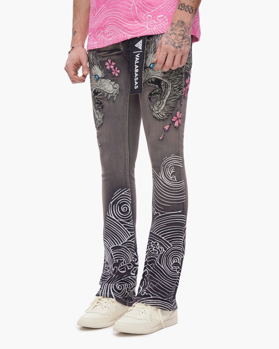 MENS VALABASAS "TENKA" STACKED DENIM (GREY WASH)