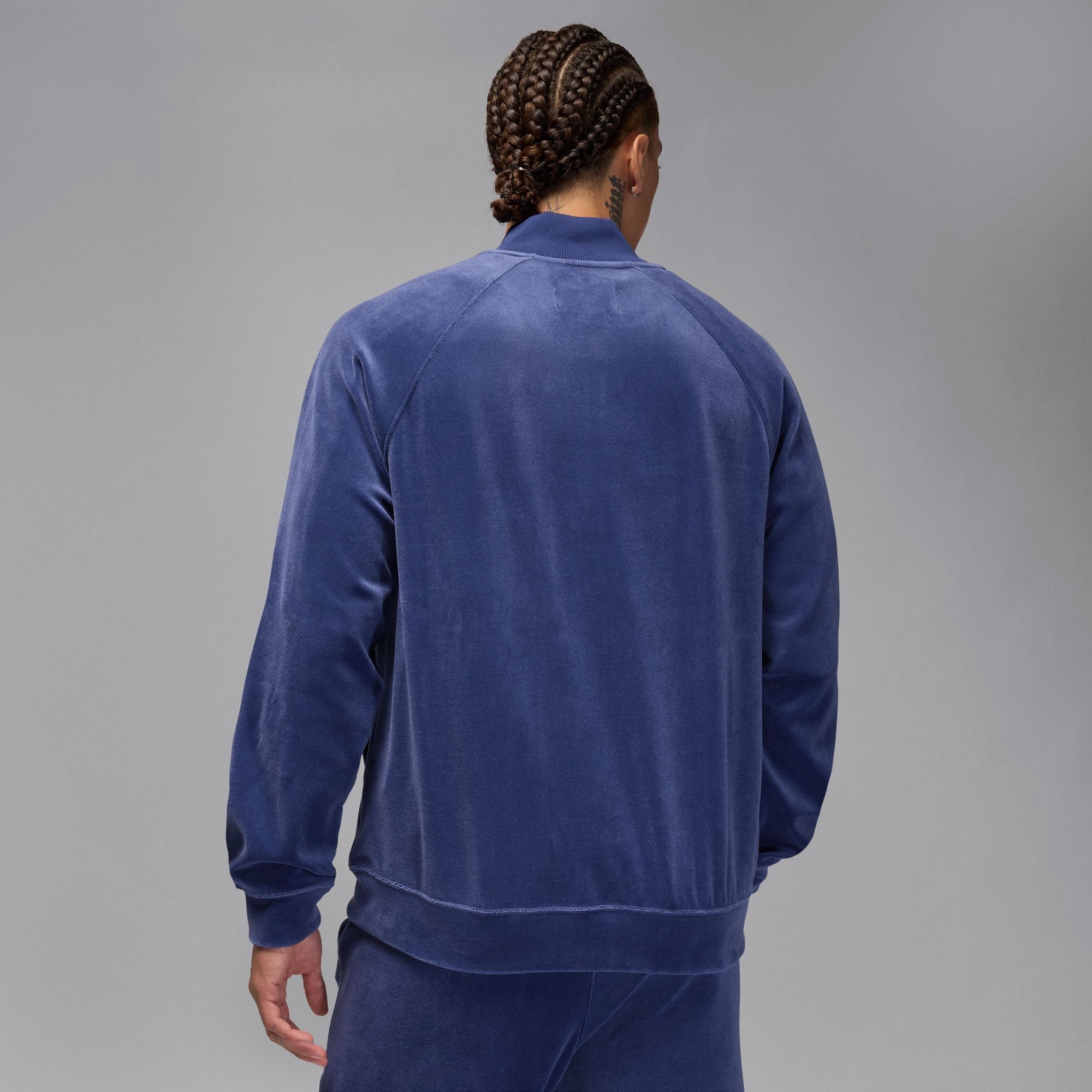 MENS JORDAN VELOUR BROOKLYN TRACK SUIT (BLUE VOID/PURE PLATINUM)