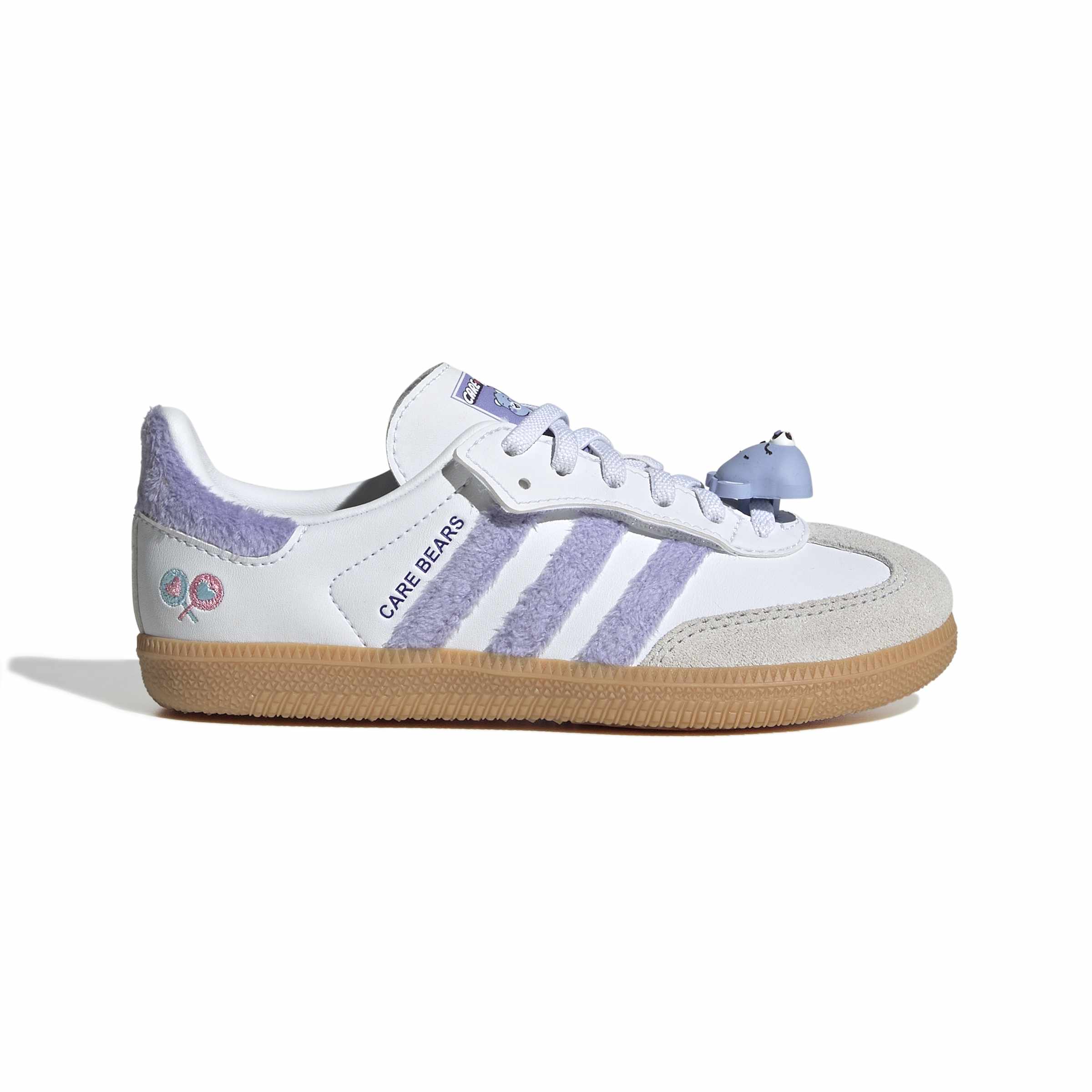KIDS ADIDAS CARE BEARS SAMBA OG COMFORT CLOSURE ELASTIC LACE CHILDREN (LIGHT PURPLE / CLOUD WHITE / BLUE DAWN)