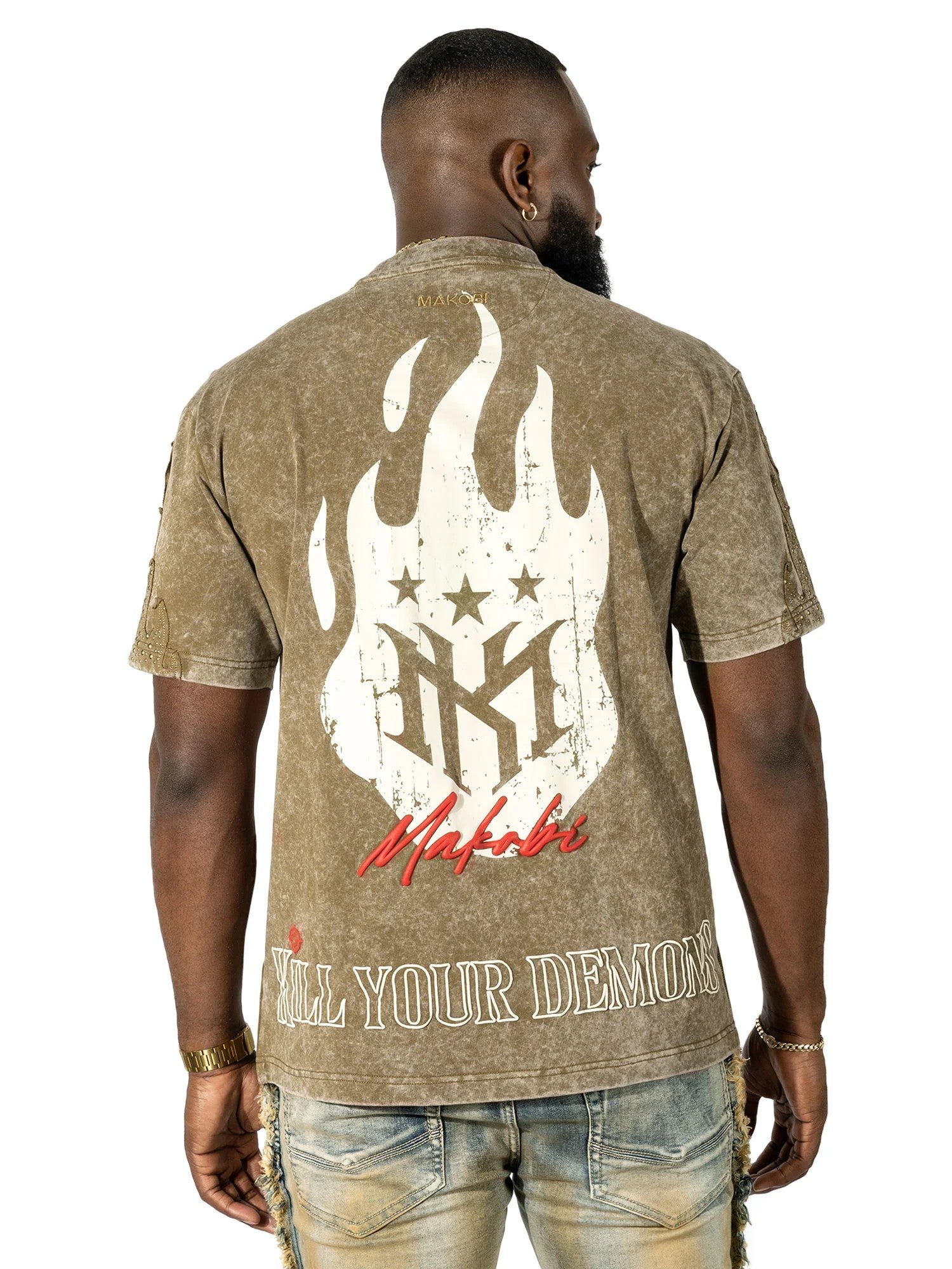 MENS MAKOBI TESORO T-SHIRT (KHAKI)