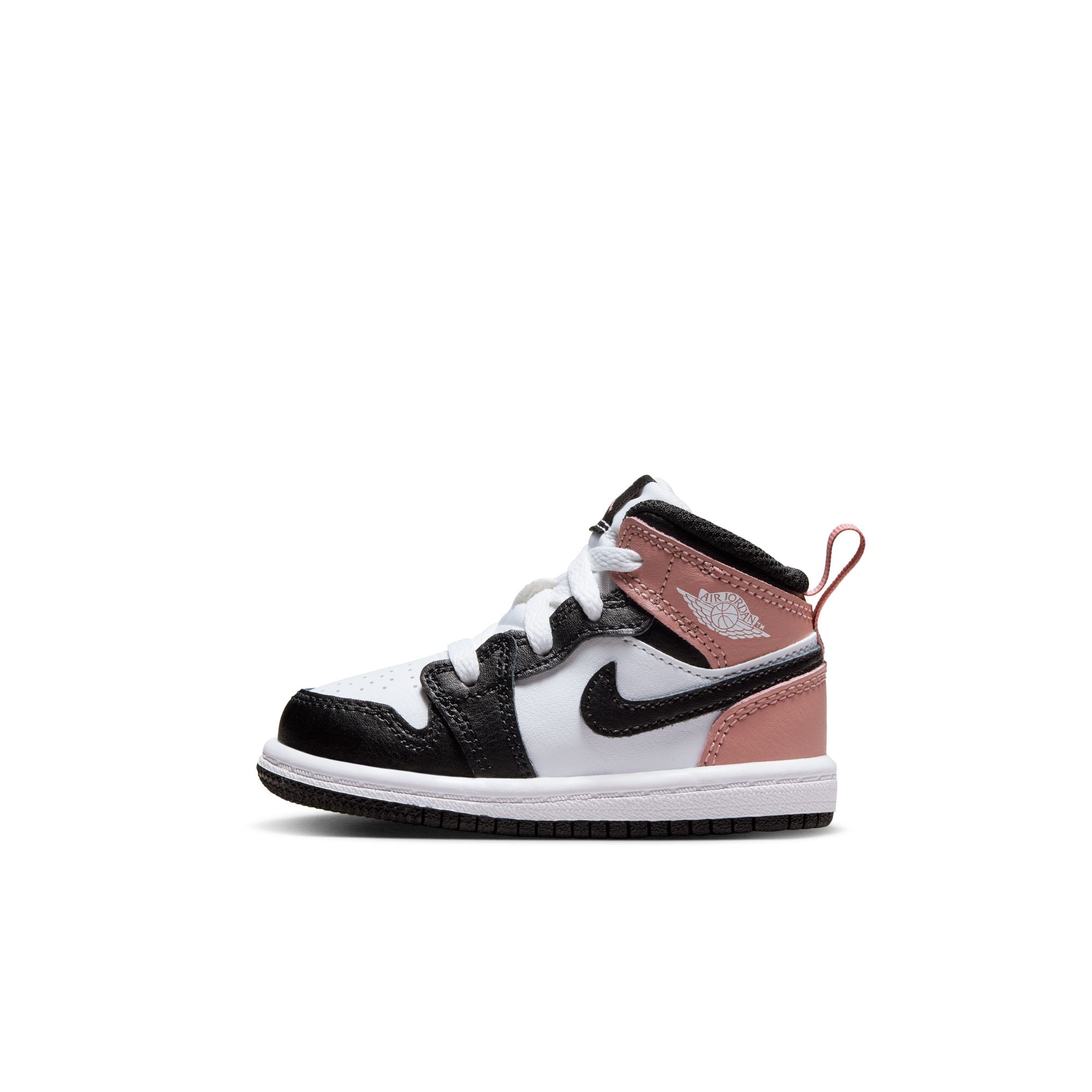 KIDS JORDAN 1 MID TD (WHITE/BLACK/RUST PINK)