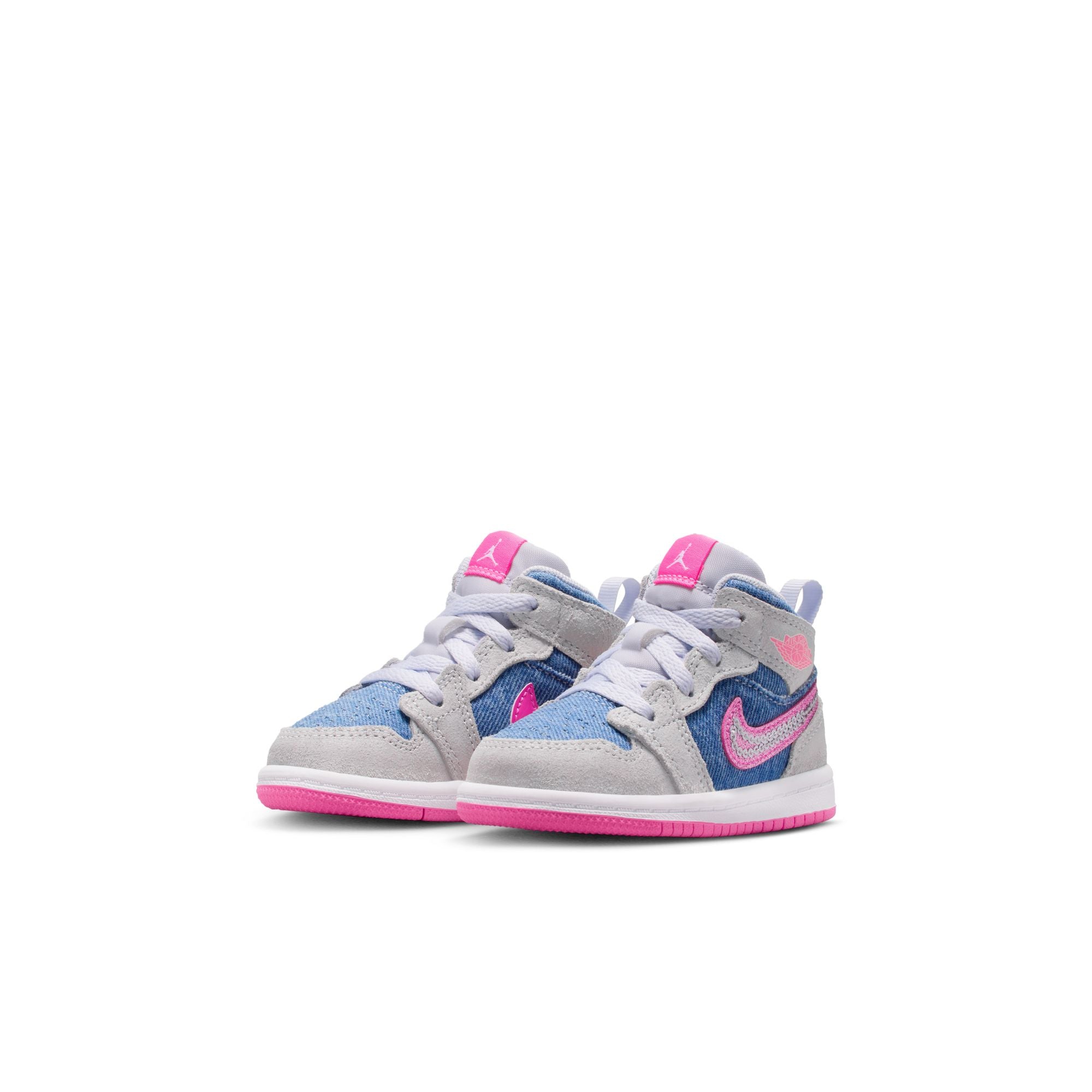 KIDS JORDAN 1 MID SE TD (COBALT BLISS/PINK GLOW/WHITE)