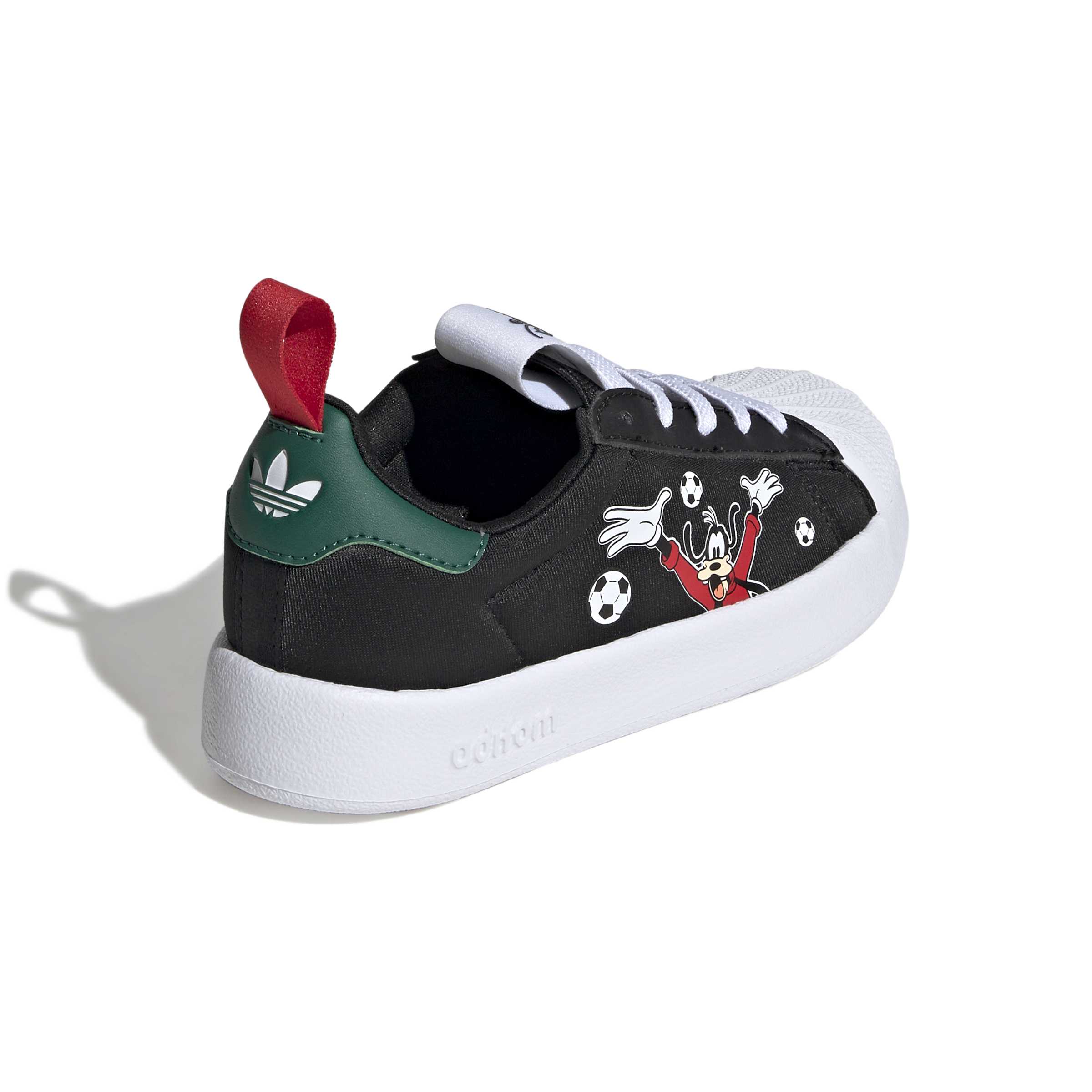 KIDS ADIDAS DISNEY ADIFOAM SUPERSTAR 360 C (CORE BLACK / COLLEGIATE GREEN / BETTER SCARLET)