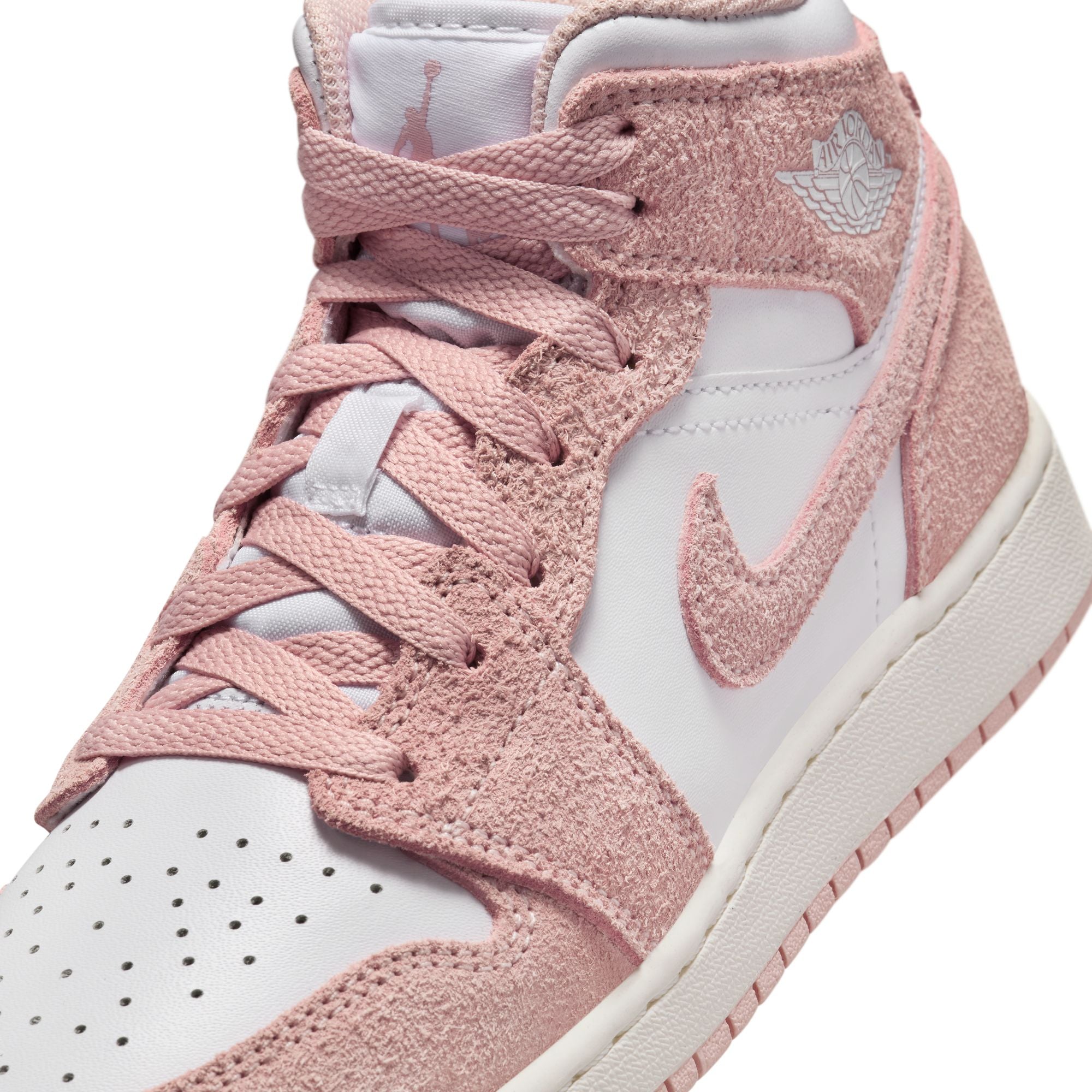 KIDS AIR JORDAN 1 MID SE GS (PINK SUEDE)