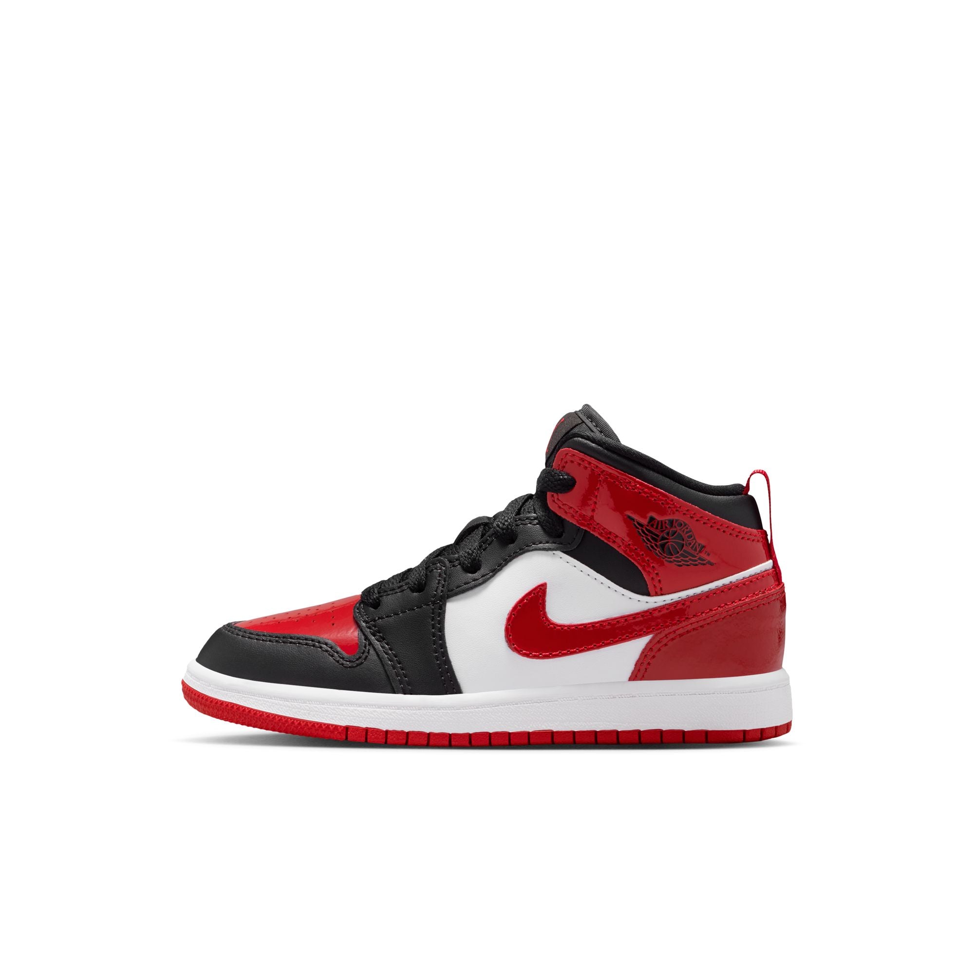 KIDS JORDAN 1 MID SE PS (BLACK/VARSITY RED/WHITE)