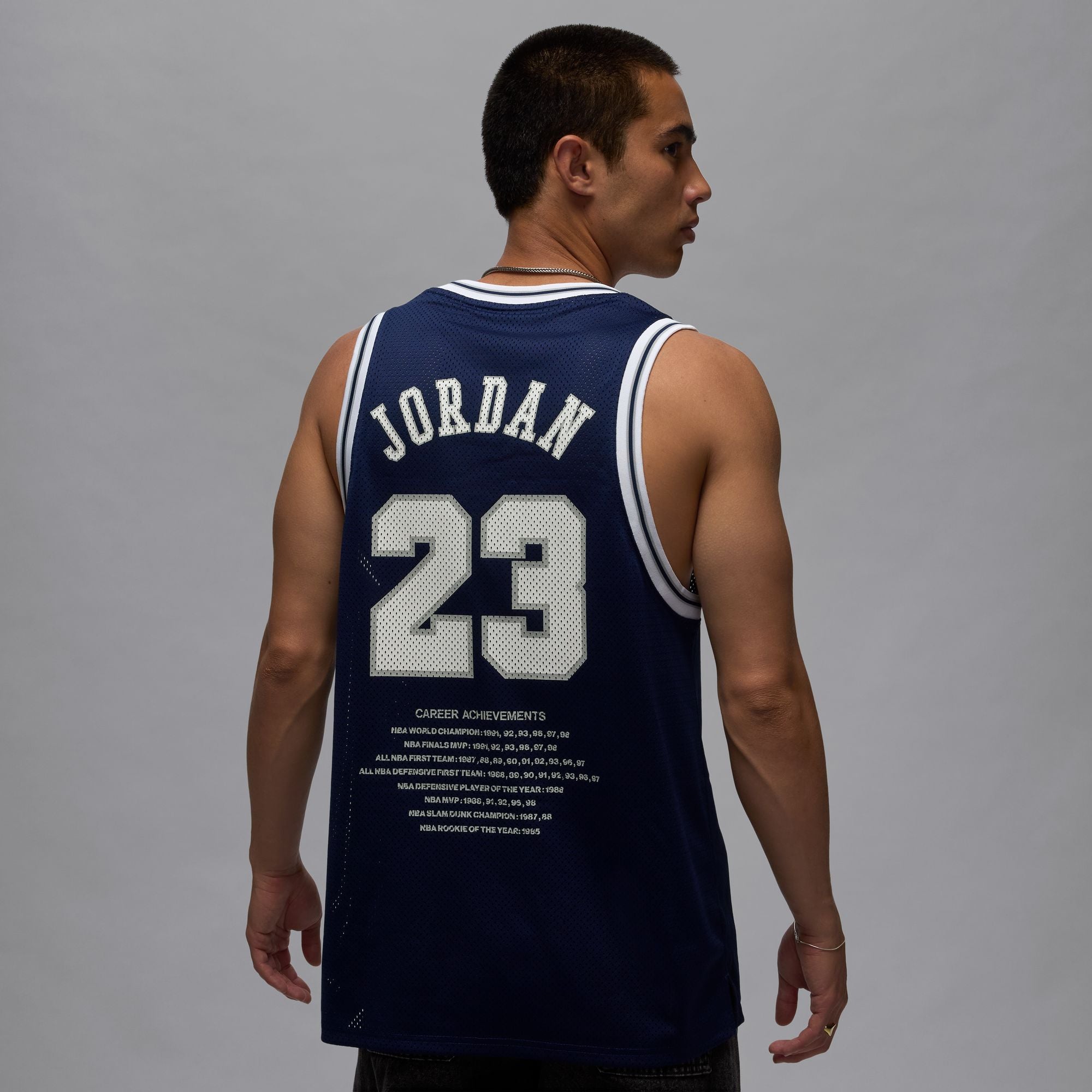 MENS JORDAN ESS SUMMER JERSEY (MIDNIGHT NAVY/WHITE)