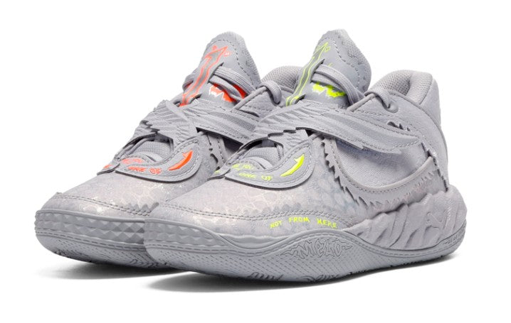 KIDS PUMA X LAMELO BALL MB.05 METALLIC PS (VIBRANT SILVER-YELLOW ALERT-GLOWING RED)