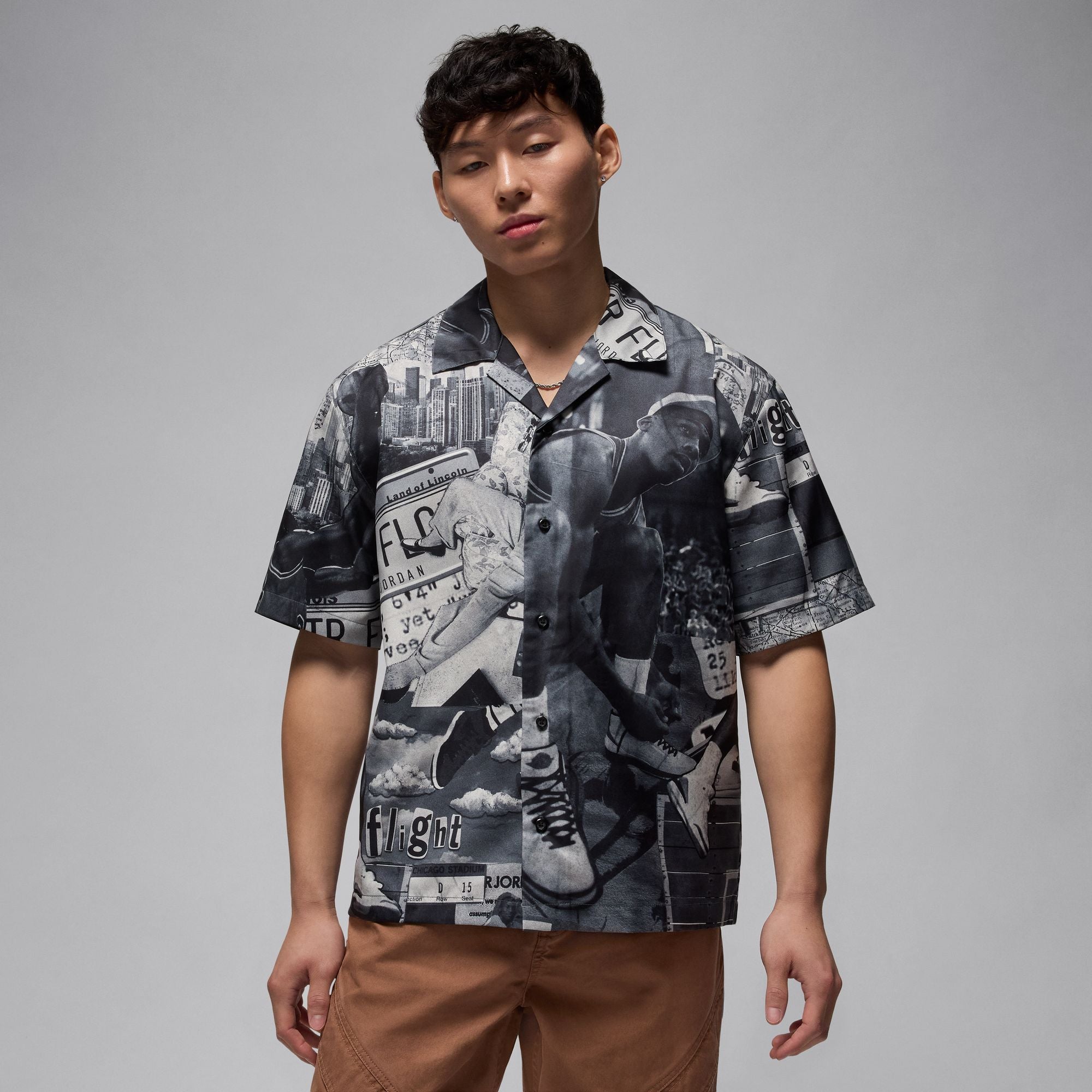 MENS JORDAN ESS AOP CAMO TOP (SAIL/BLACK)