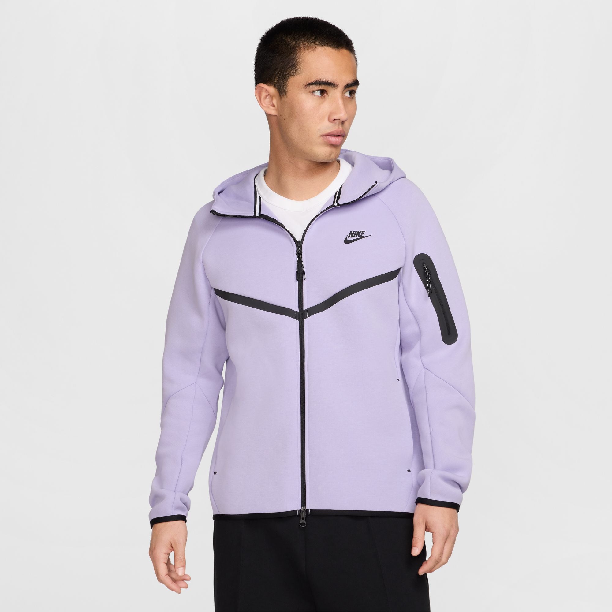 MENS NIKE TECH FLEECE FULL-ZIP WINDRUNNER WARMUP (HYDRANGEAS/BLACK)