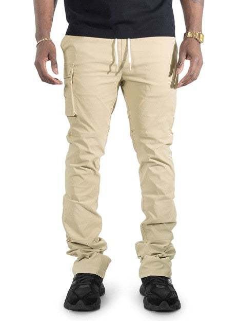 MENS MAKOBI ADORNI NYLON STACKED PANT (KHAKI)