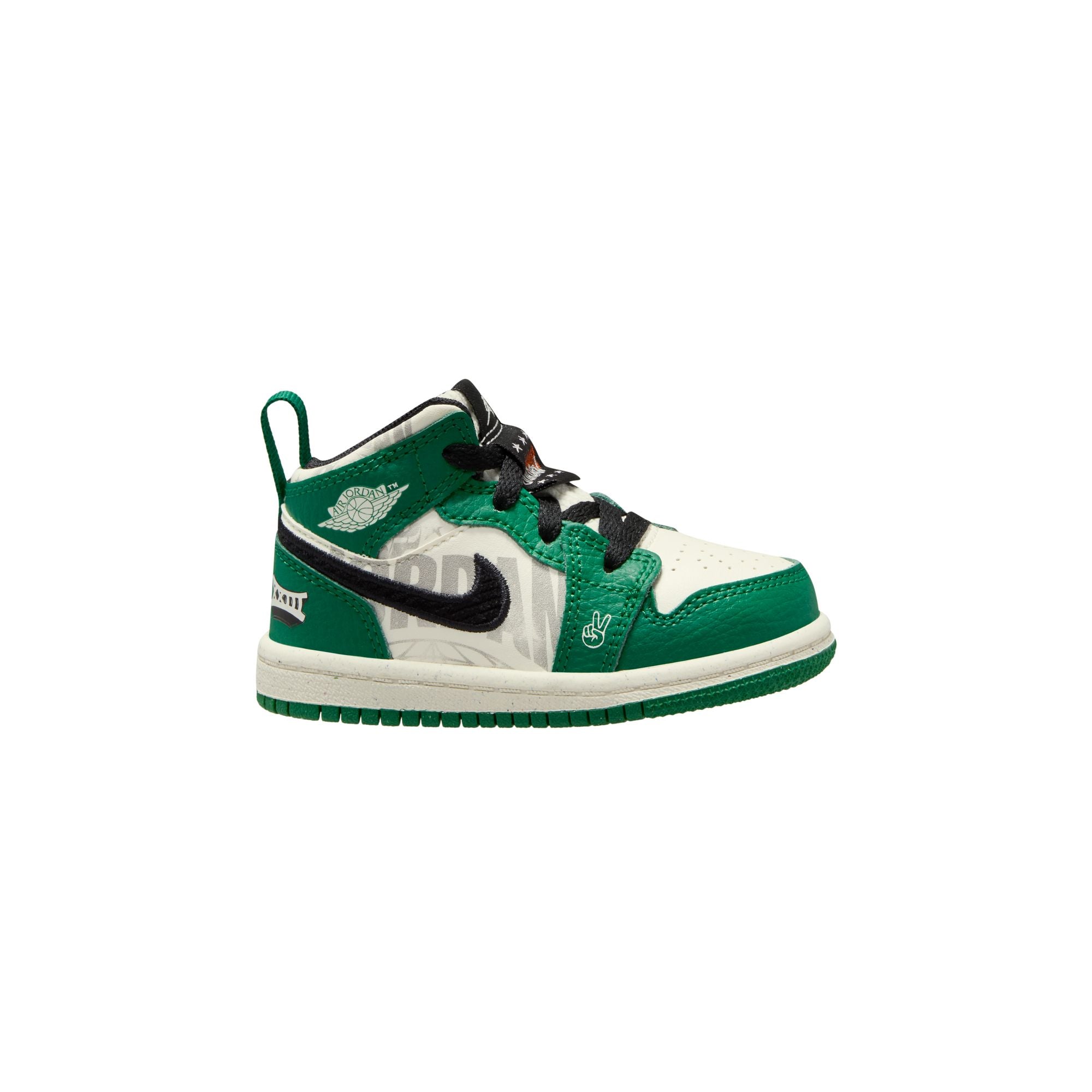 KIDS JORDAN 1 MID SE TD (PINE GREEN/SAIL/BLACK/TEAM ORANGE)