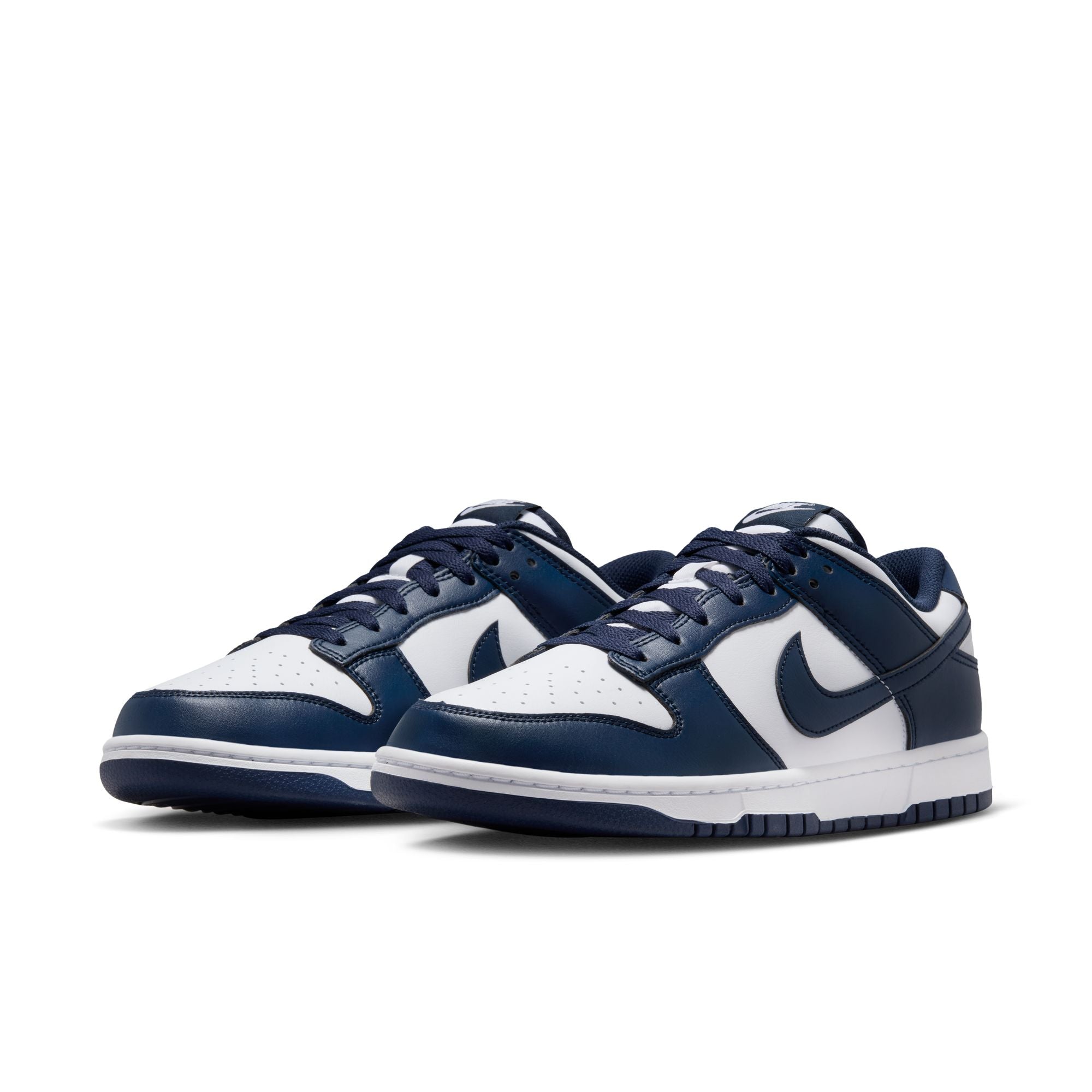 MENS NIKE DUNK LOW RETRO (WHITE/MIDNIGHT NAVY)