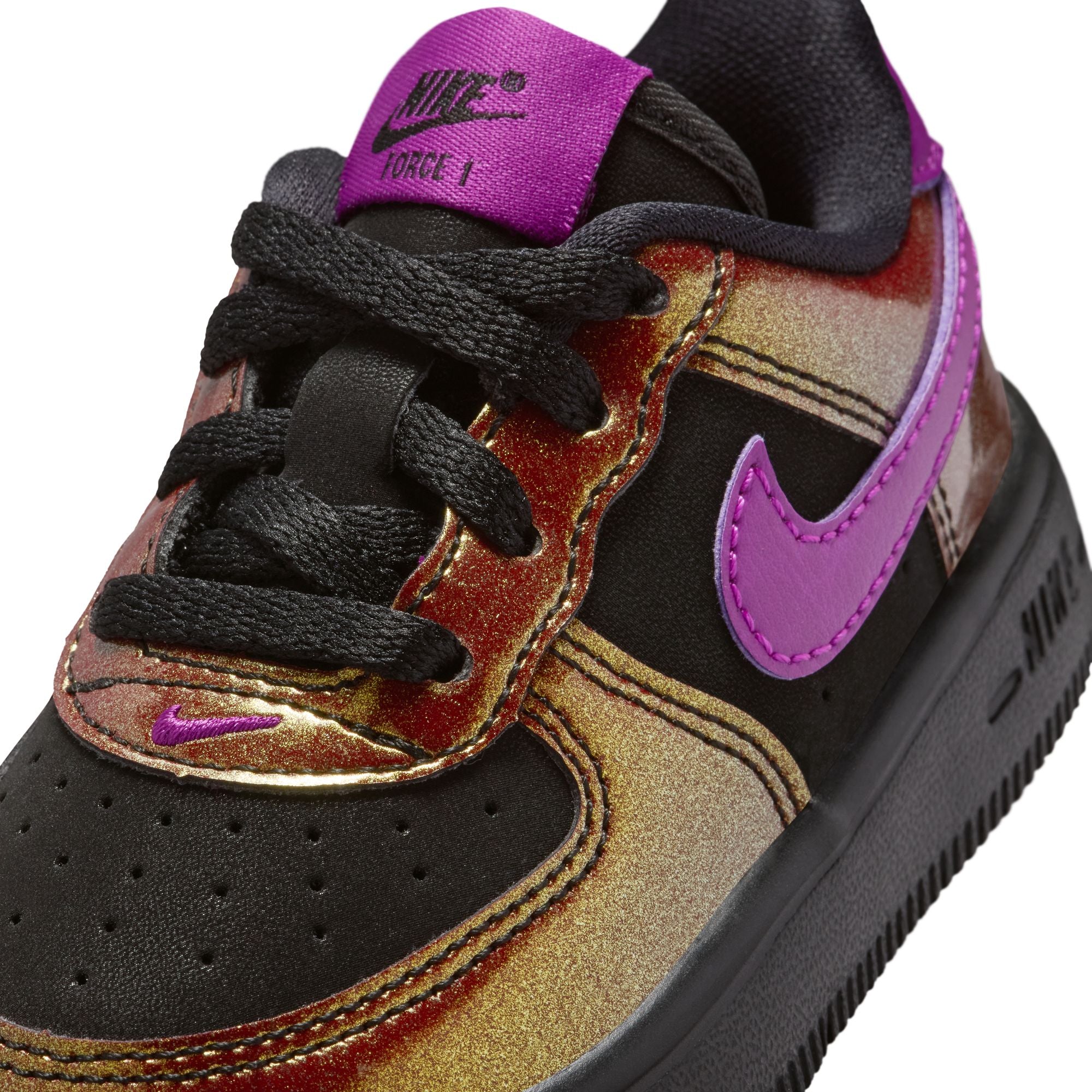 KIDS FORCE 1 LOW LV8 4 LACE TD (BLACK/BOLD BERRY)