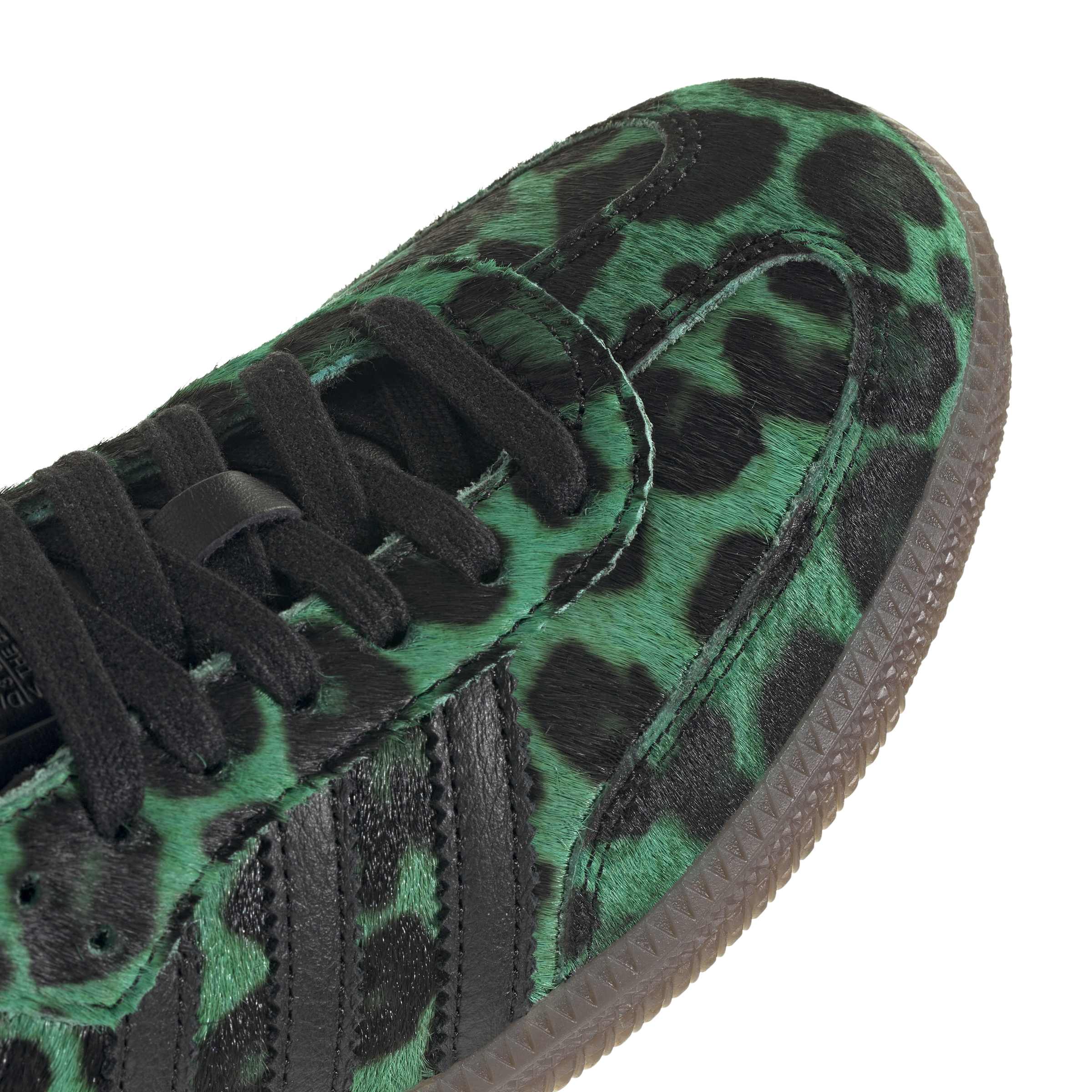 WOMENS ADIDAS SAMBA OG LEOPARD PRINT (SEMI SCREAMING GREEN / CORE BLACK / GOLD METALLIC)