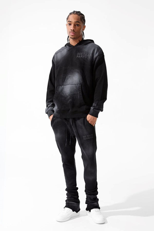 MENS JORDAN CRAIG PARADISE WASHED PULLOVER HOODIE (VINTAGE BLACK)