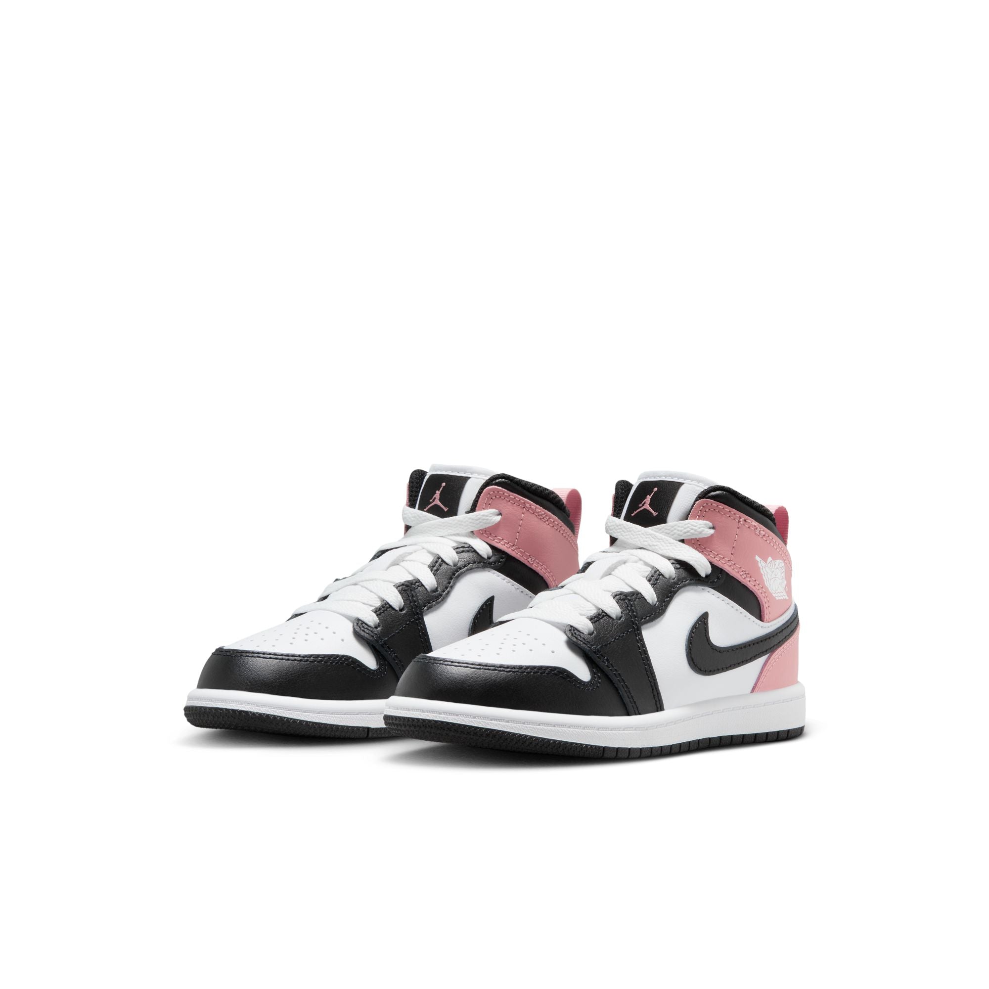 KIDS JORDAN 1 MID PS (WHITE/BLACK/RUST PINK)
