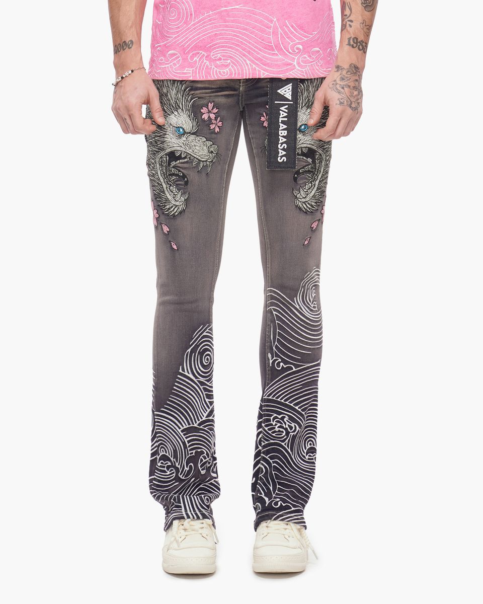 MENS VALABASAS "TENKA" STACKED DENIM (GREY WASH)