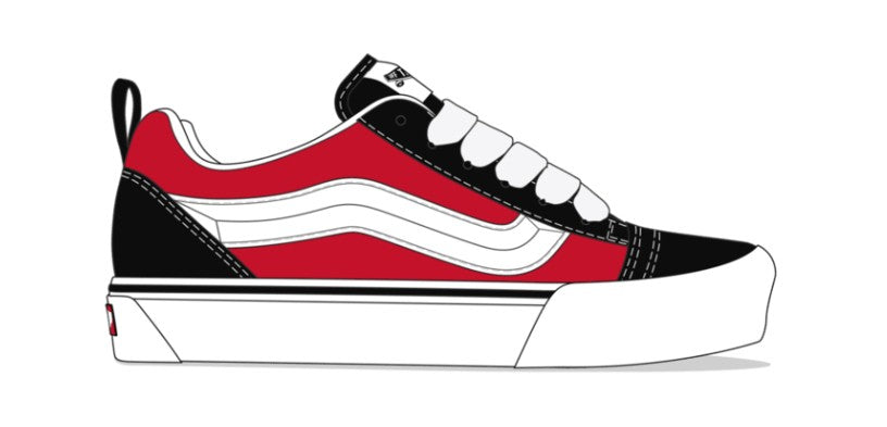 KIDS VANS KNU SKOOL GS (BLACK/RACING RED)