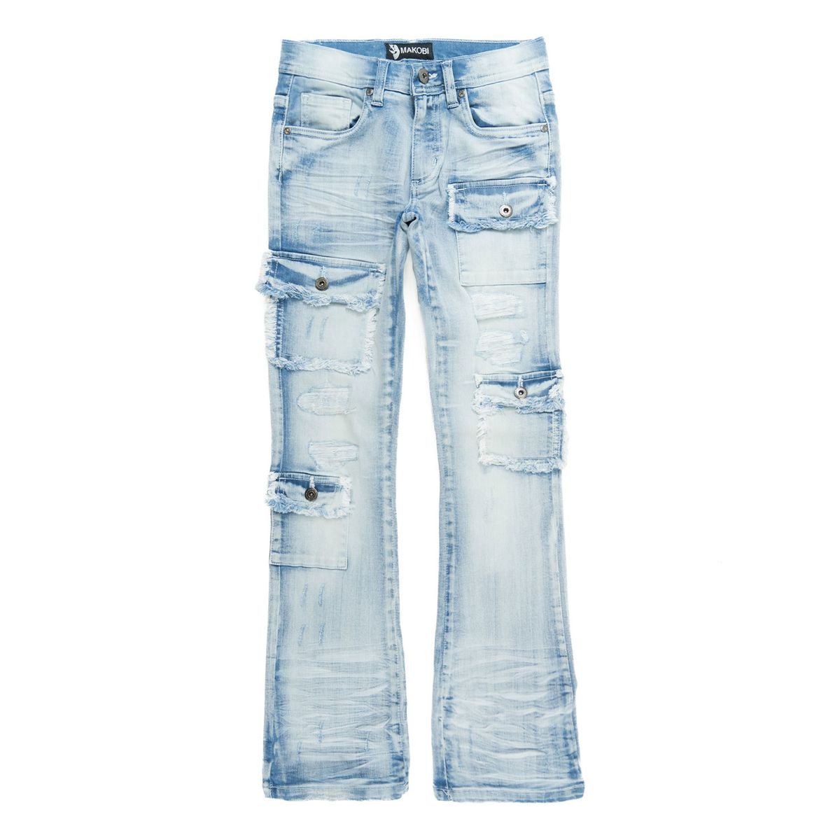 KIDS MAKOBI CESARE STACKED JEAN (LIGHT WASH)