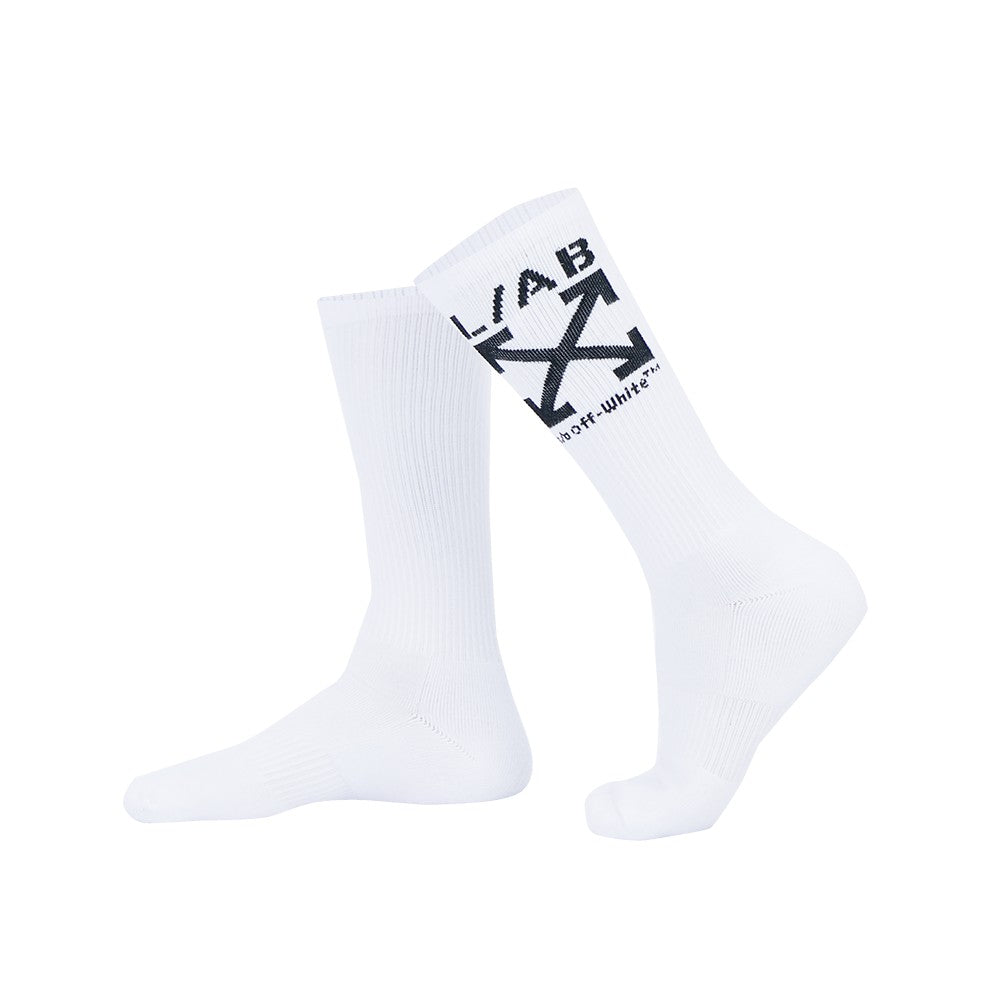 L/AB CLAMP ARROWS MID CALF CREW SOCKS - 3 PACK (WHITE)