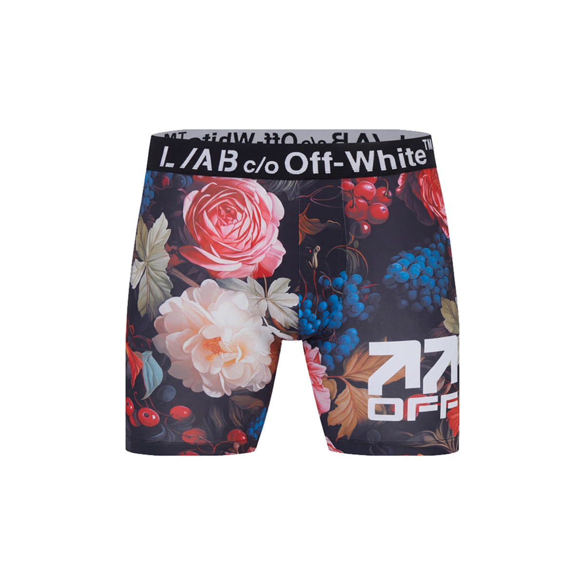 L/AB CLAMP ARROWS PEONY FLORAL AOP BOXER BRIEF (BLACK/PALE PINK)