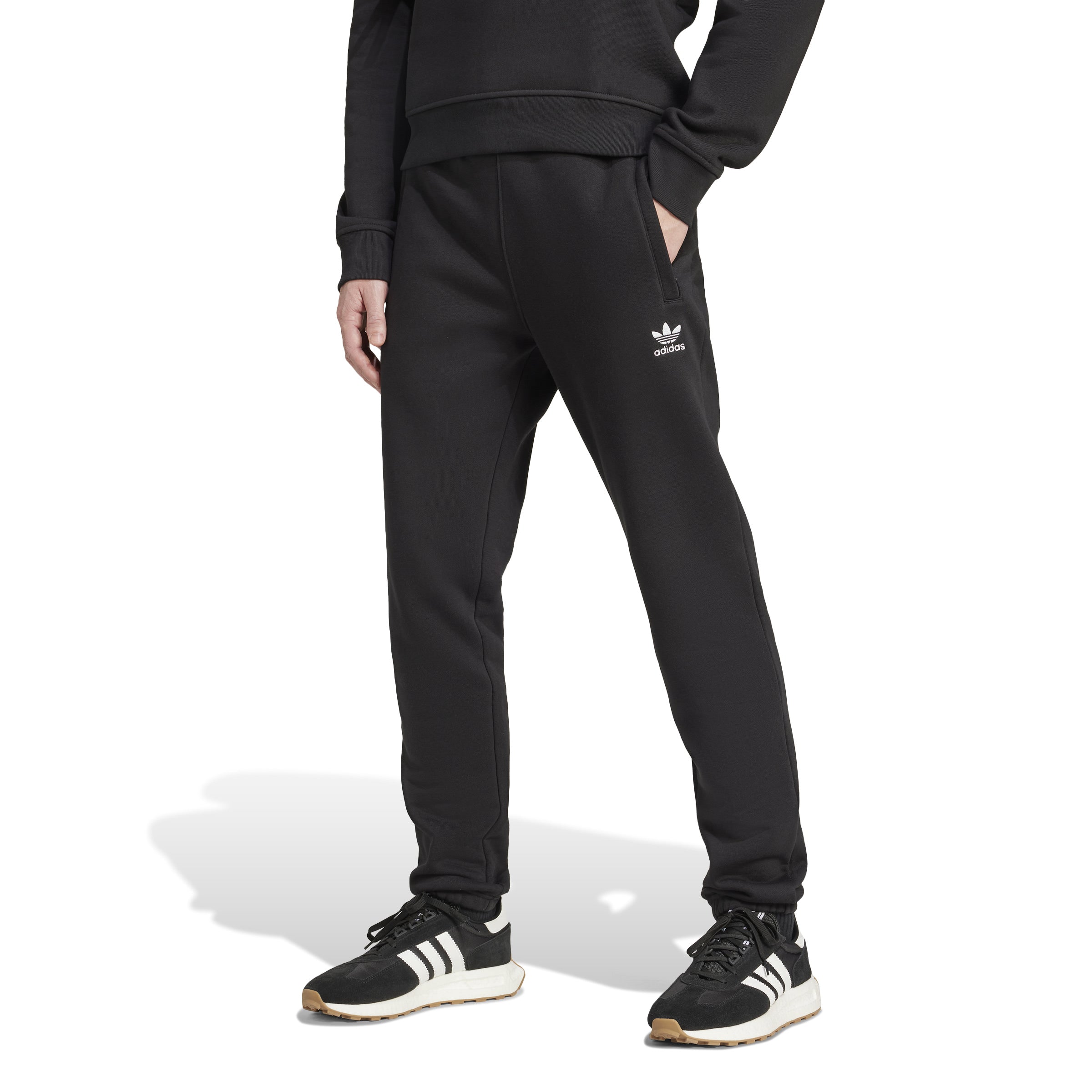 MENS ADIDAS TREFOIL ESSENTIALS PANT (BLACK/WHITE)