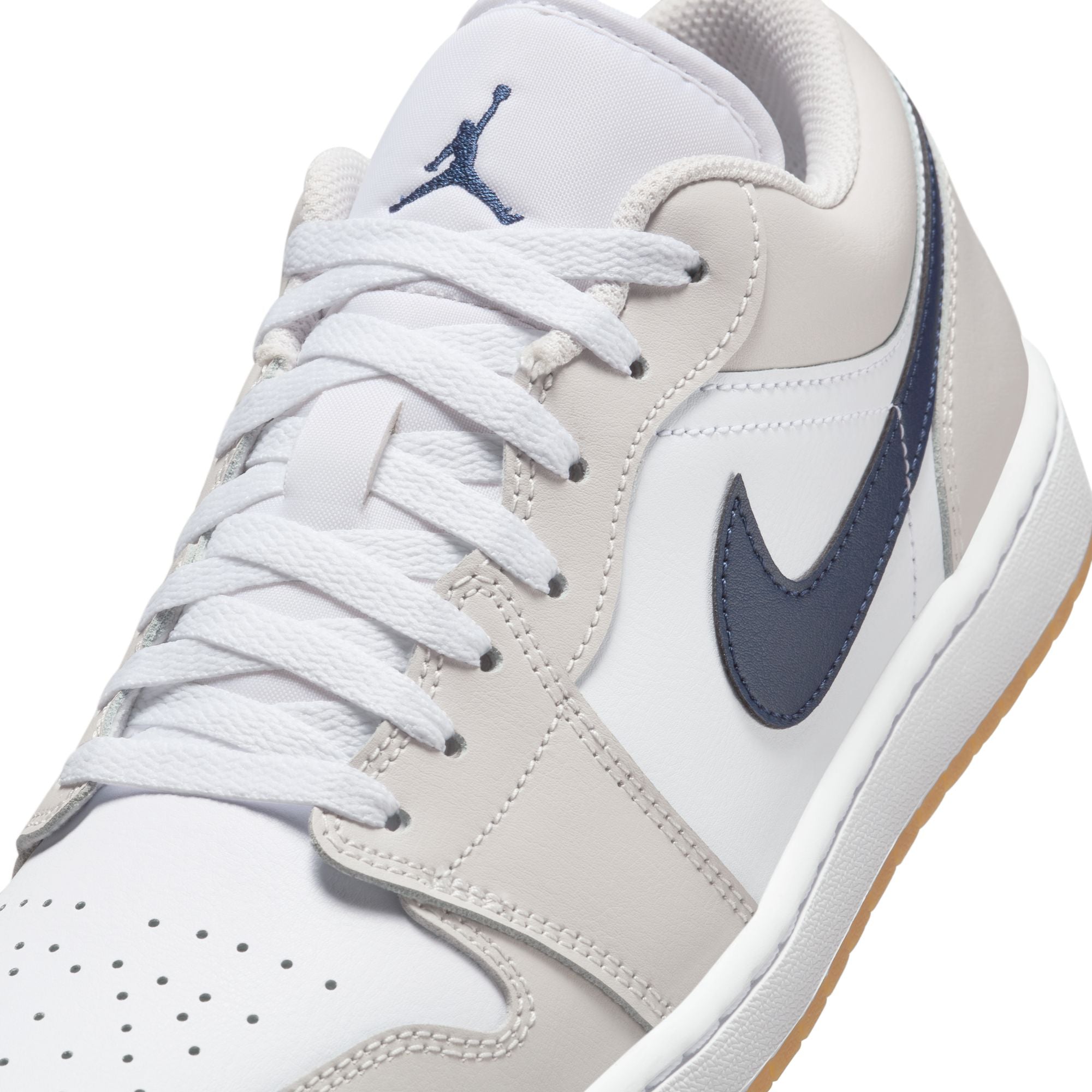 MENS AIR JORDAN 1 LOW (WHITE/MIDNIGHT NAVY/NEUTRAL GREY)