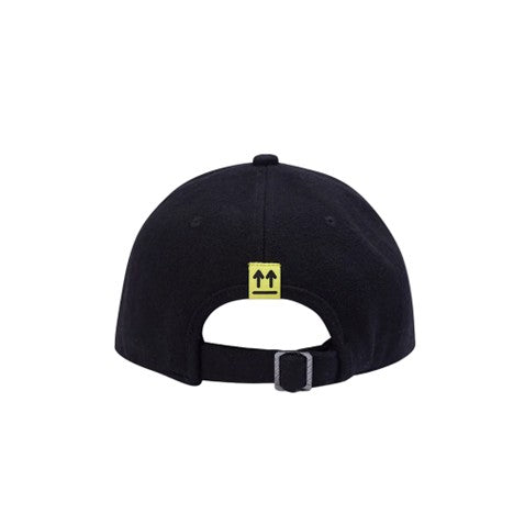 L/AB STACKED DIAGS EMBROIDERED CURVED BRIM WOOL CAP (BLACK)