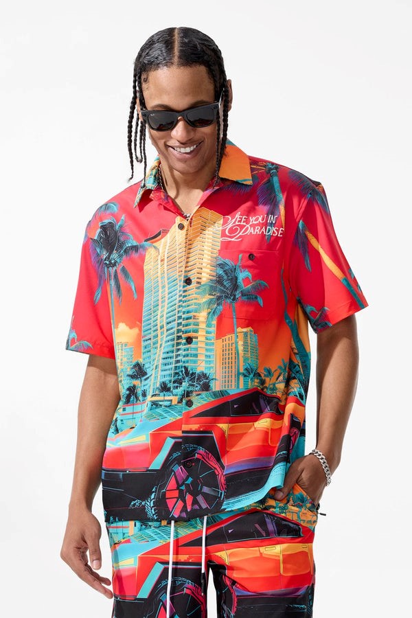 MENS JORDAN CRAIG WANDERLUST S/S PARTY SHIRT (MIAMI)