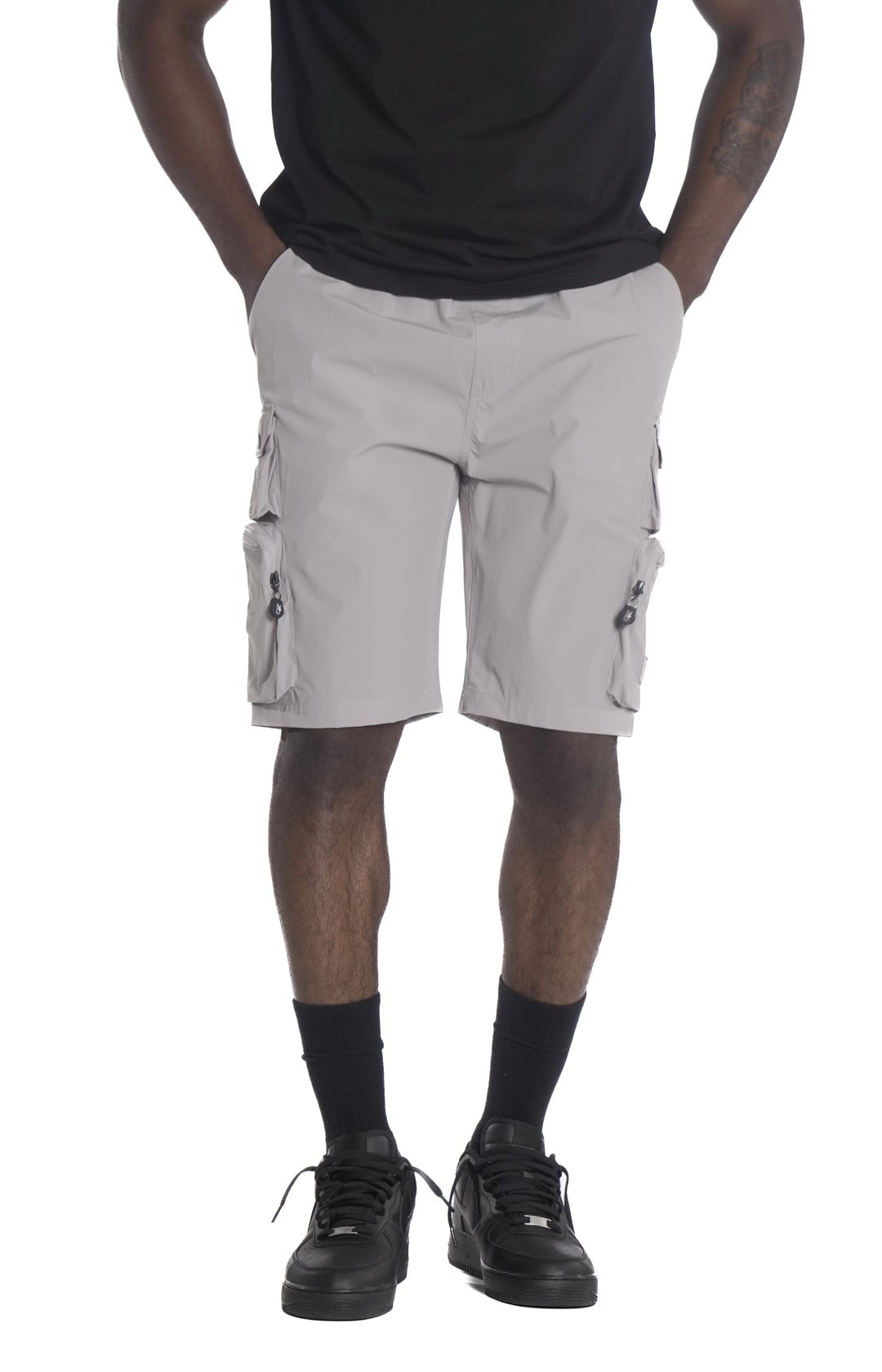 MENS MAKOBI COLTON NYLON SPANDEX CARGO SHORT (GREY)