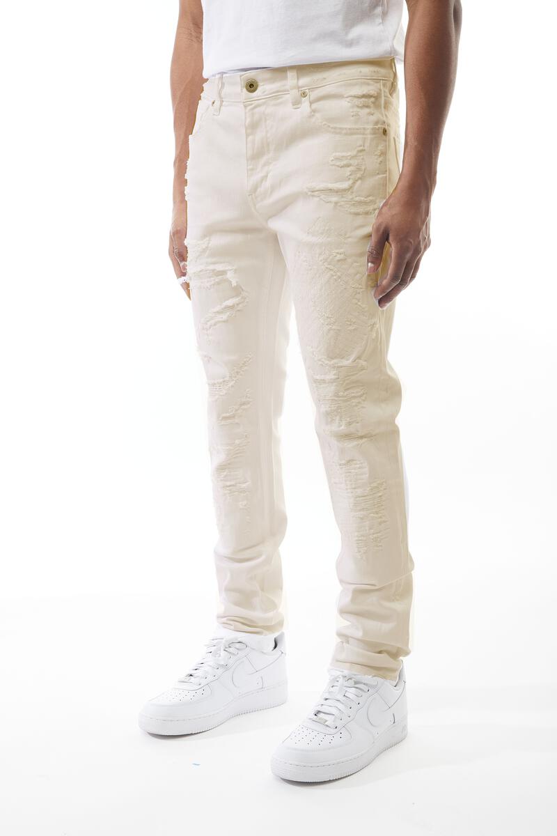 MENS M. SOCIETY RIP & REPAIR JEAN (BONE)