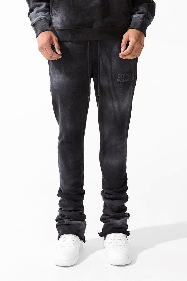 MENS JORDAN CRAIG PARADISE WASHED STACKED SWEATPANT (VINTAGE BLACK)