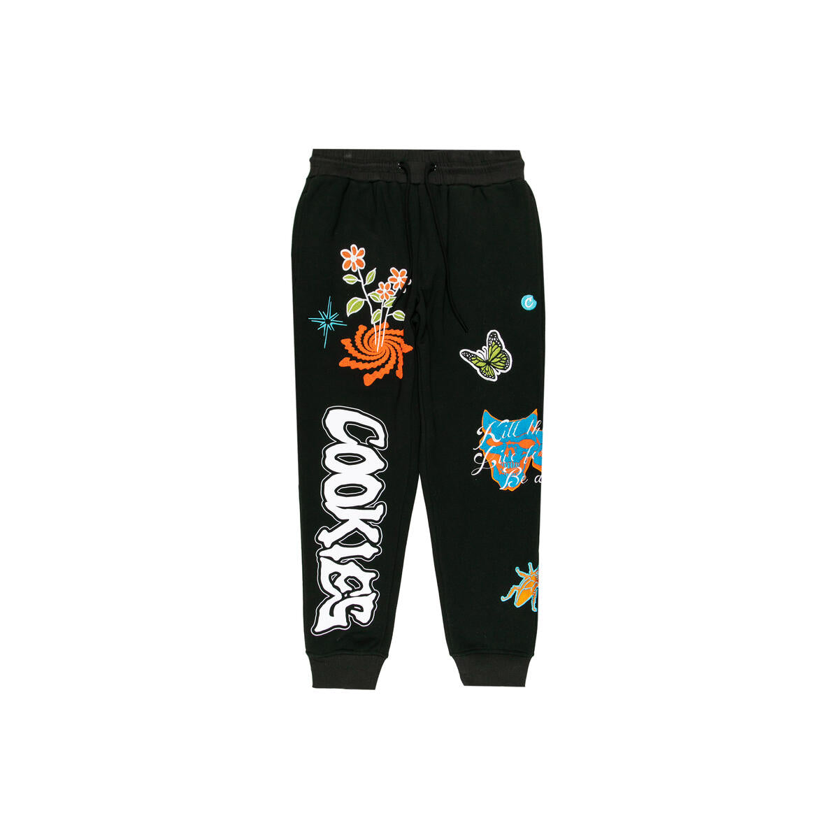 MENS COOKIES HIGHEST OF HIGHS WITH CHENILLE APPLIQUE SWEATPANT (BLACK)