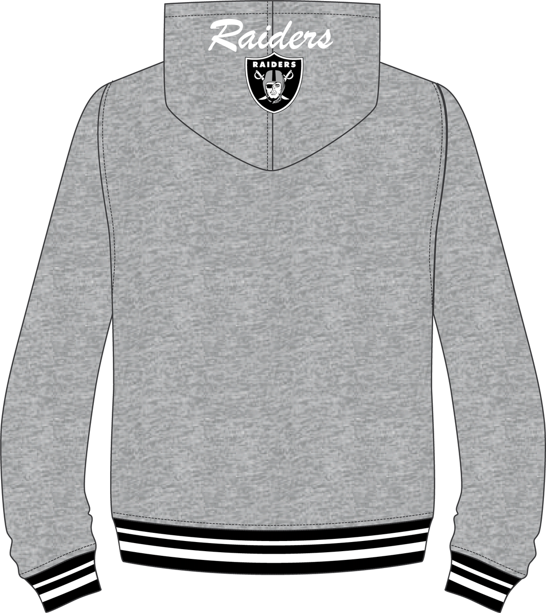 MENS PRO STANDARD LAS VEGAS RAIDERS TEAM BADGE M RIB FLC PO HOODIE (HEATHER GREY/BLACK)
