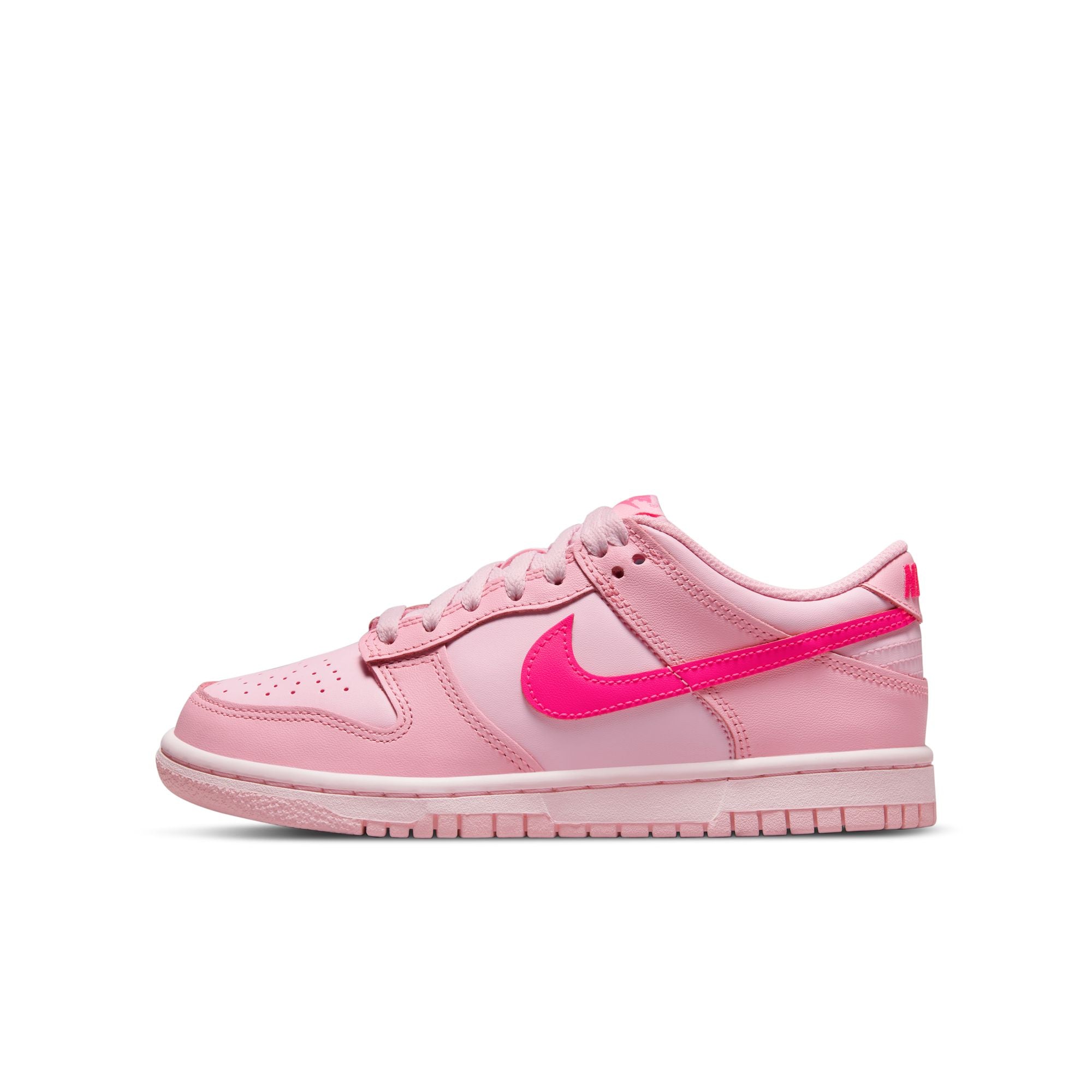KIDS NIKE DUNK LOW GS (MED SOFT PINK/PINK FOAM/HYPER PINK)