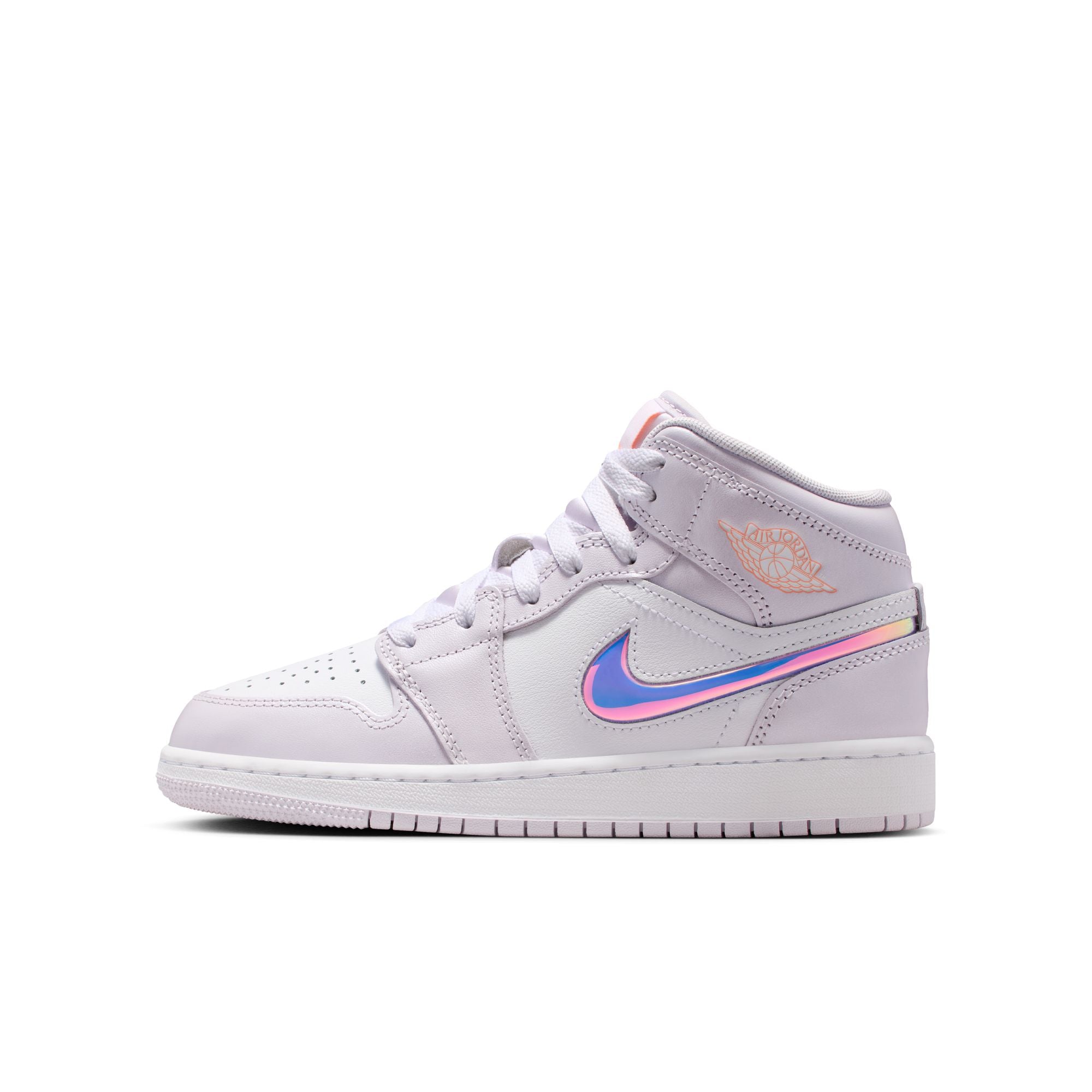 KIDS AIR JORDAN 1 MID SE GS (BARELY GRAPE/ATOMIC PINK/WHITE)