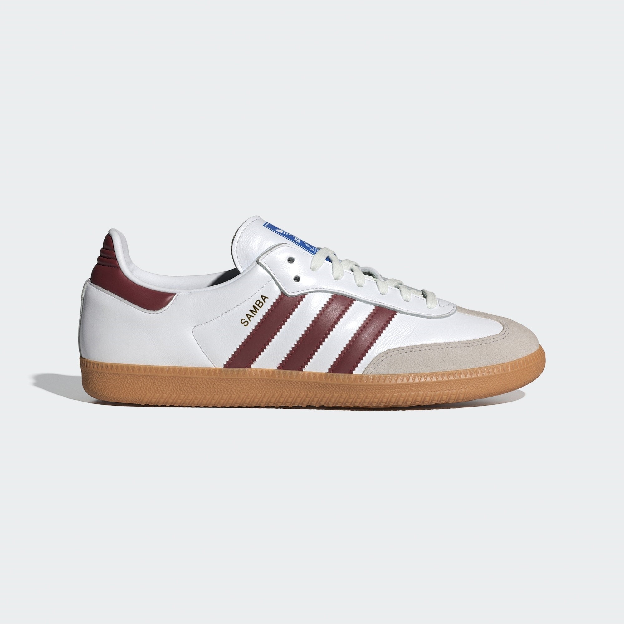 MENS ADIDAS SAMBA OG (CLOUD WHITE/COLLEGIATE BURGUNDY/GUM)