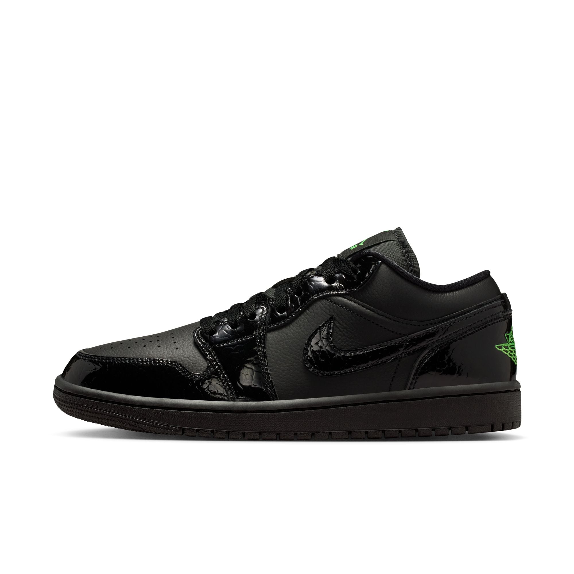 WOMENS AIR JORDAN 1 LOW SE (BLACK/SCREAM GREEN)