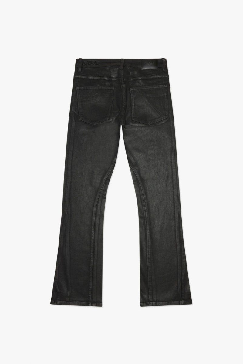 MENS VALABASAS "MR.STACKED" JEAN (BLACK WASH WAXED)