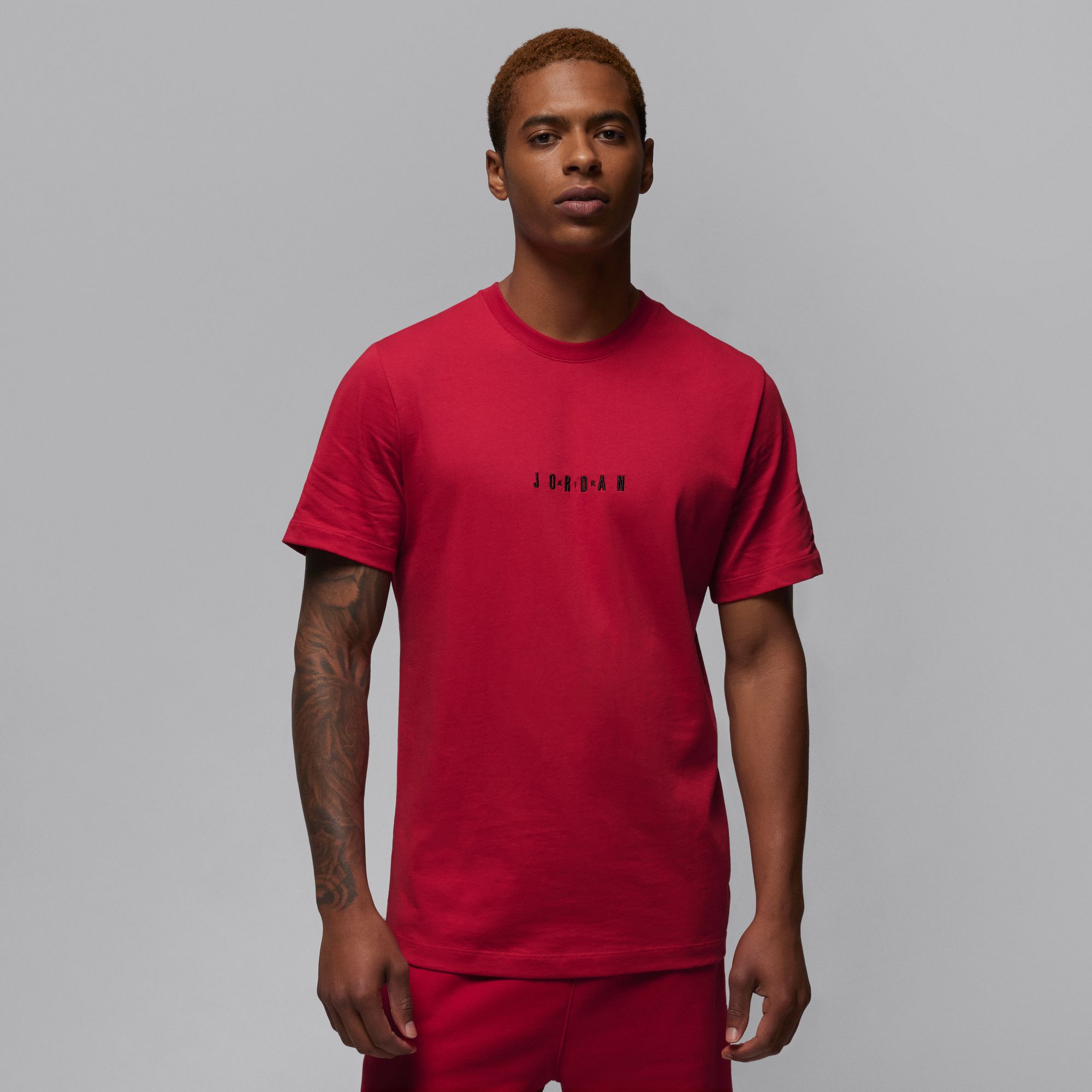 MENS JORDAN EMB JORDAN AIR SHIRT (GYM RED/BLACK)