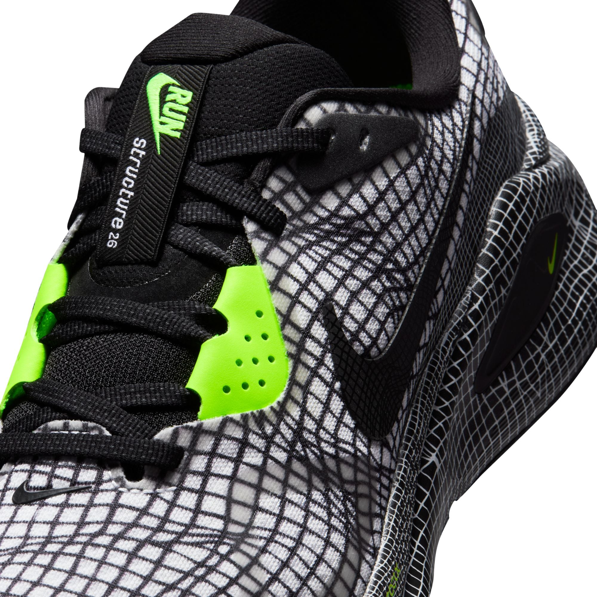MENS NIKE STRUCTURE 26 (WHITE/BLACK/VOLT/DK SMOKE GREY)