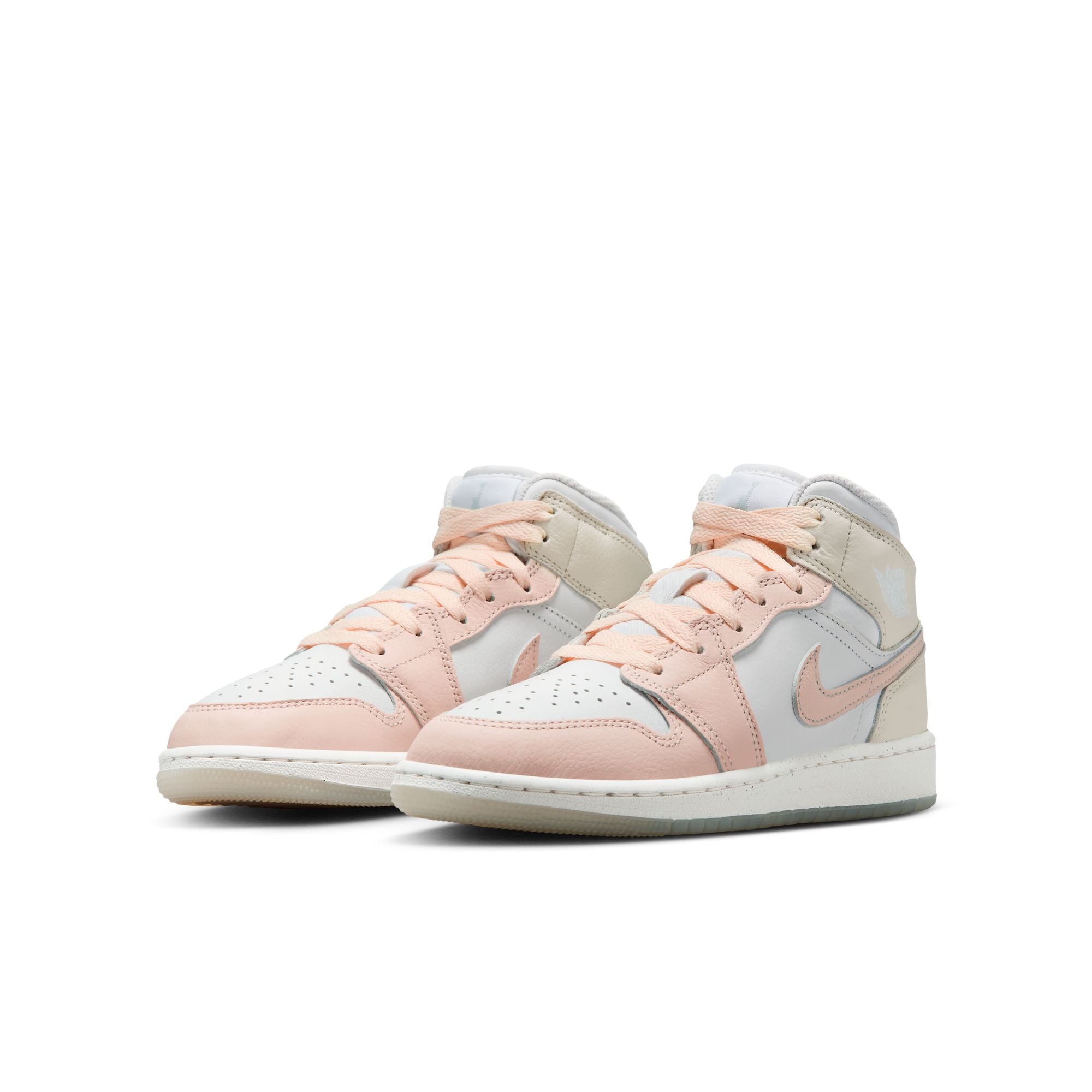 KIDS AIR JORDAN 1 MID SE GS (SAIL/GUAVA ICE/SEA GLASS/GLACIER BLUE)