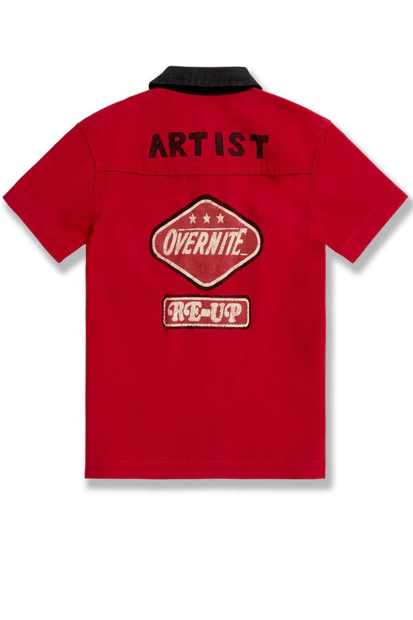 KIDS JORDAN CRAIG THE RE-UP MECHANIC SHIRT (RED)