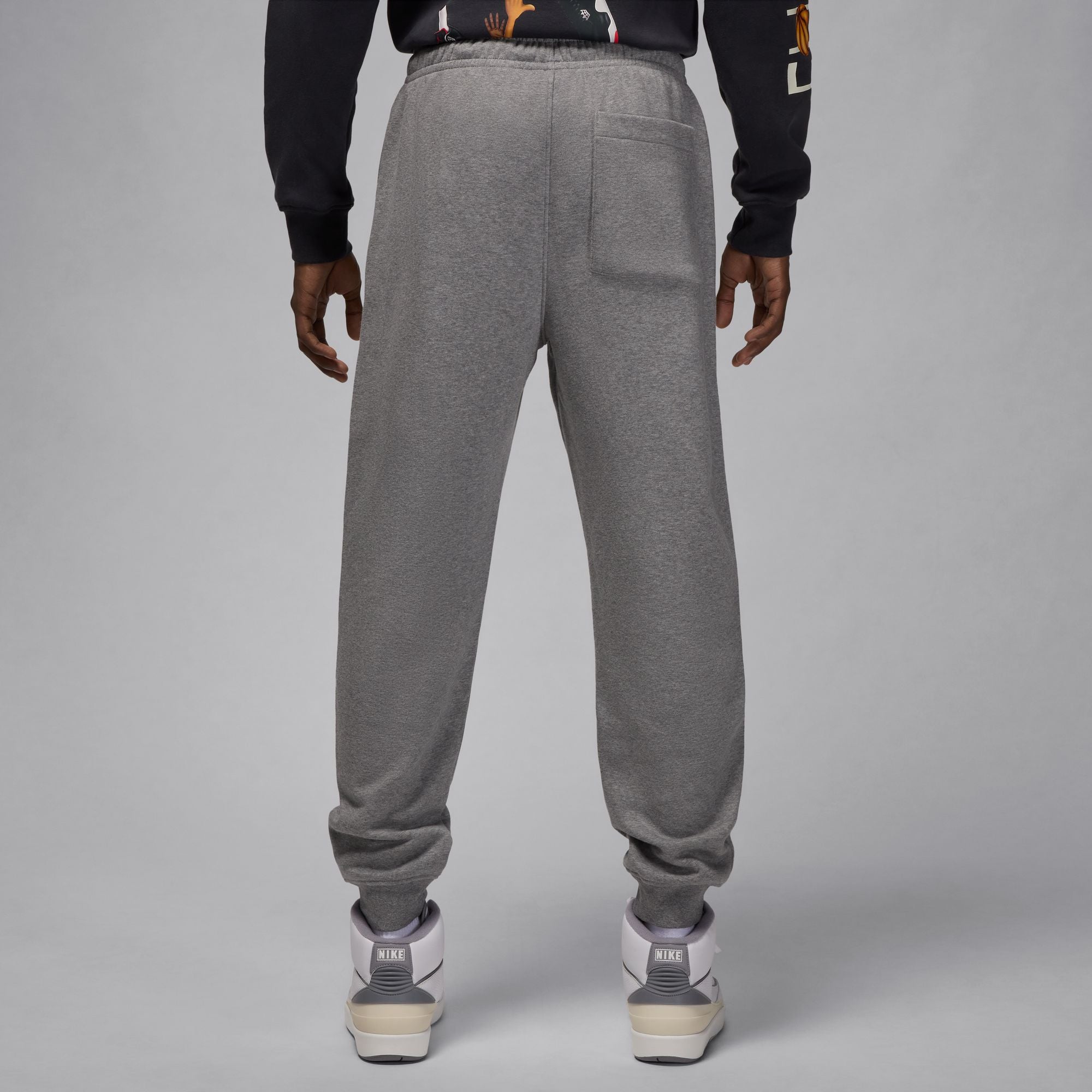 MENS JORDAN BROOKLYN FLEECE PANT (CARBON HEATHER/WHITE)