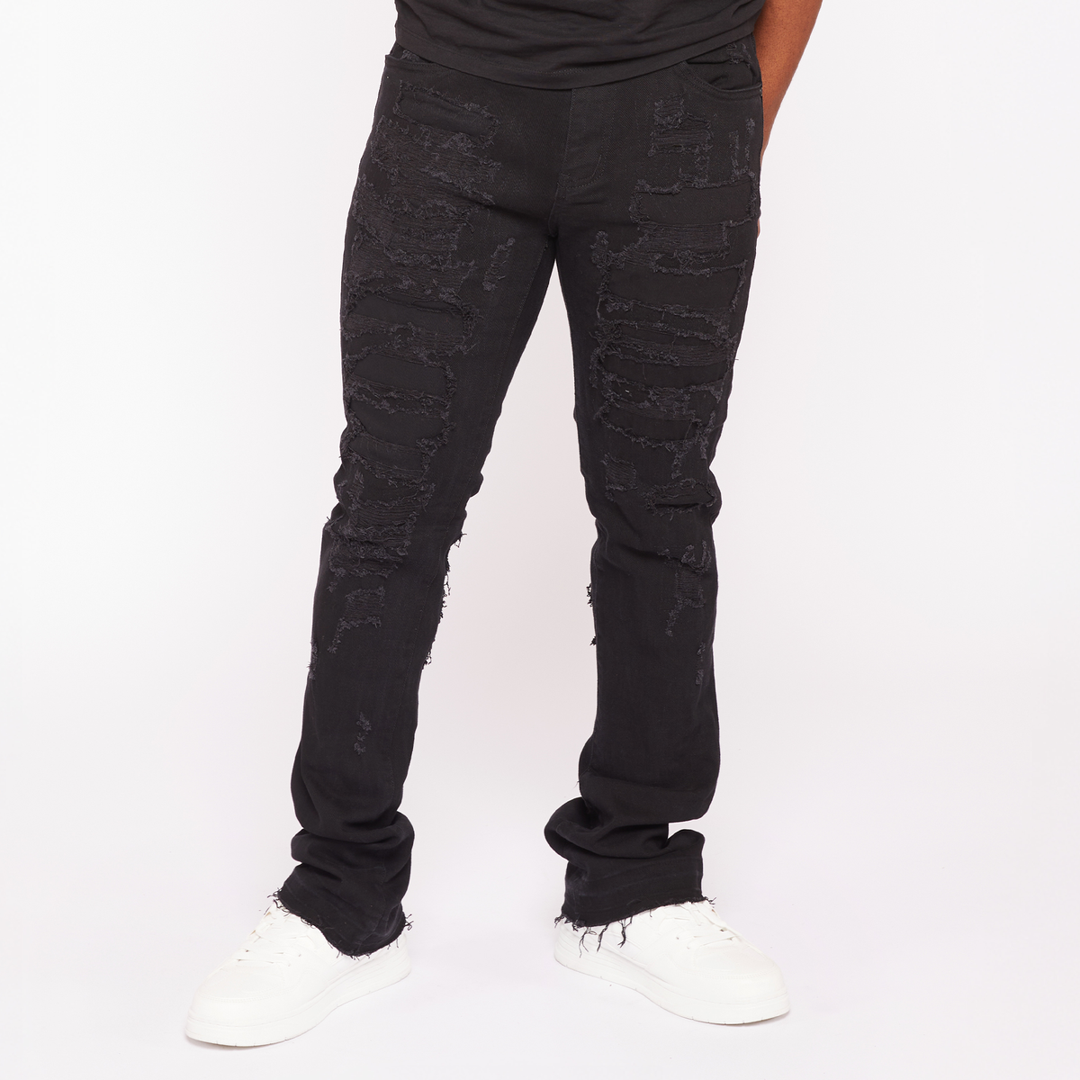 MENS W BY WAIMEA STACKED JEAN (JET BLACK)