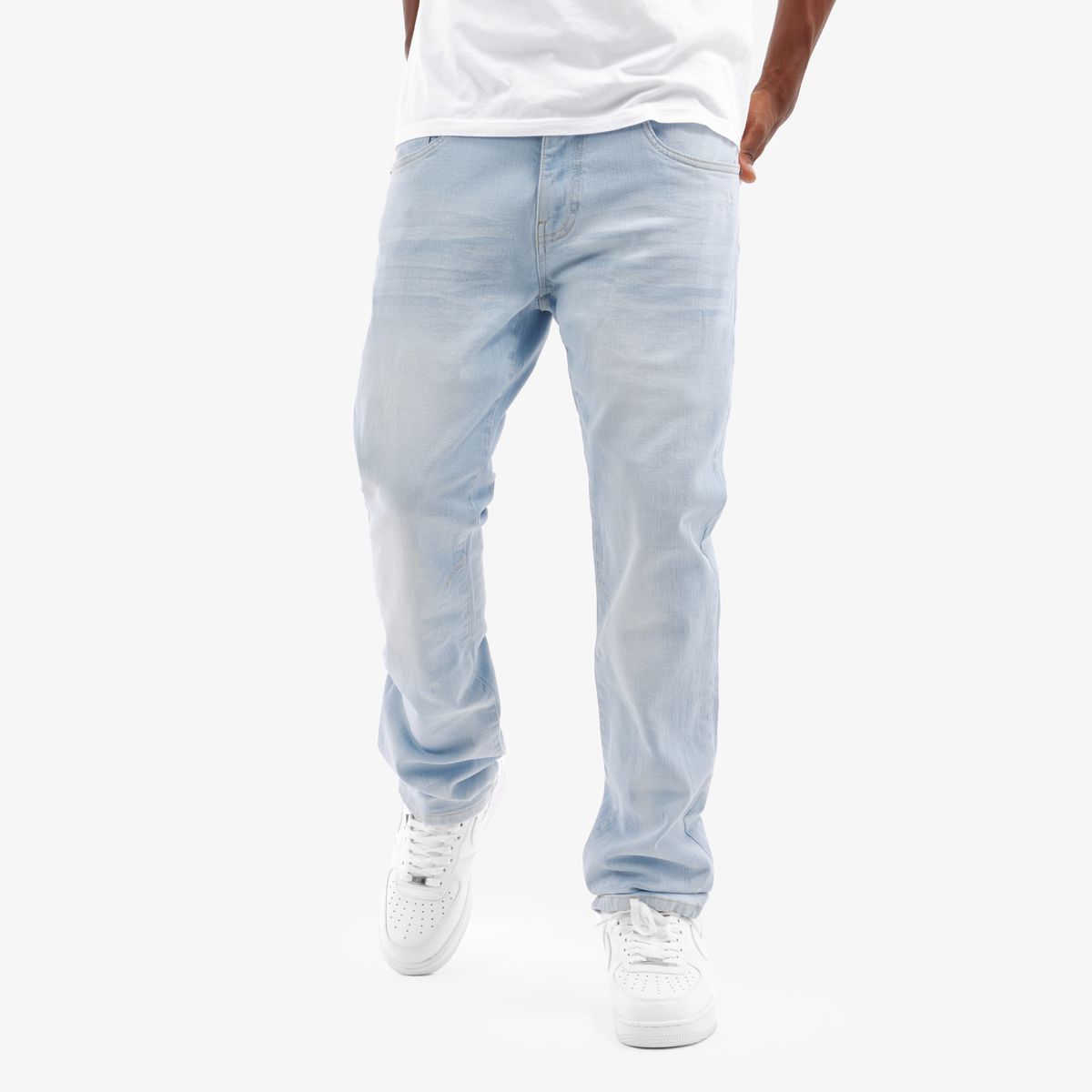 MENS COPPER RIVET SLIM FIT PREMIUM WASHED JEAN (ICE BLUE)