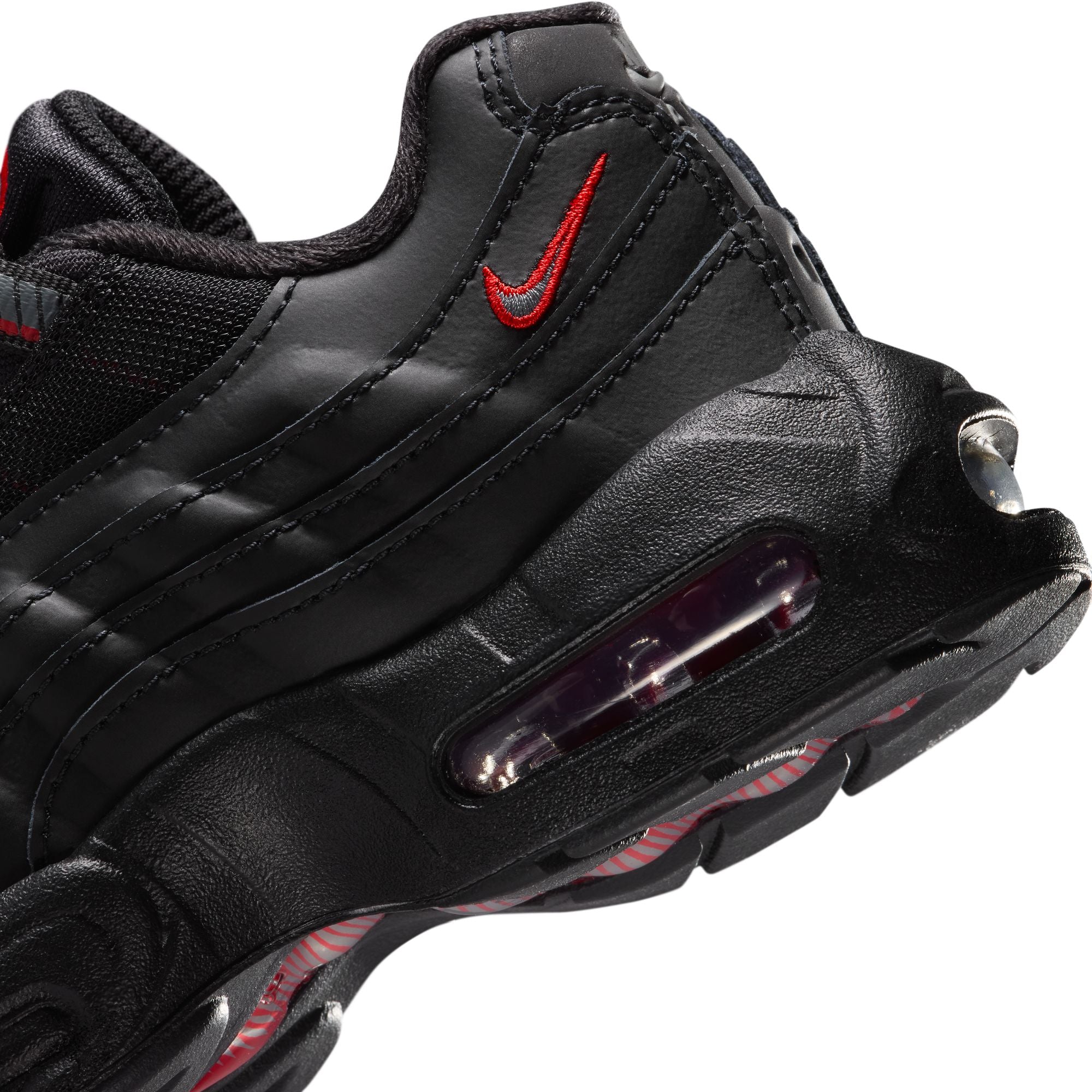 KIDS AIR MAX 95 RECRAFT LTR PS (BLACK/SMOKE GREY/UNIVERSITY RED/WHITE)