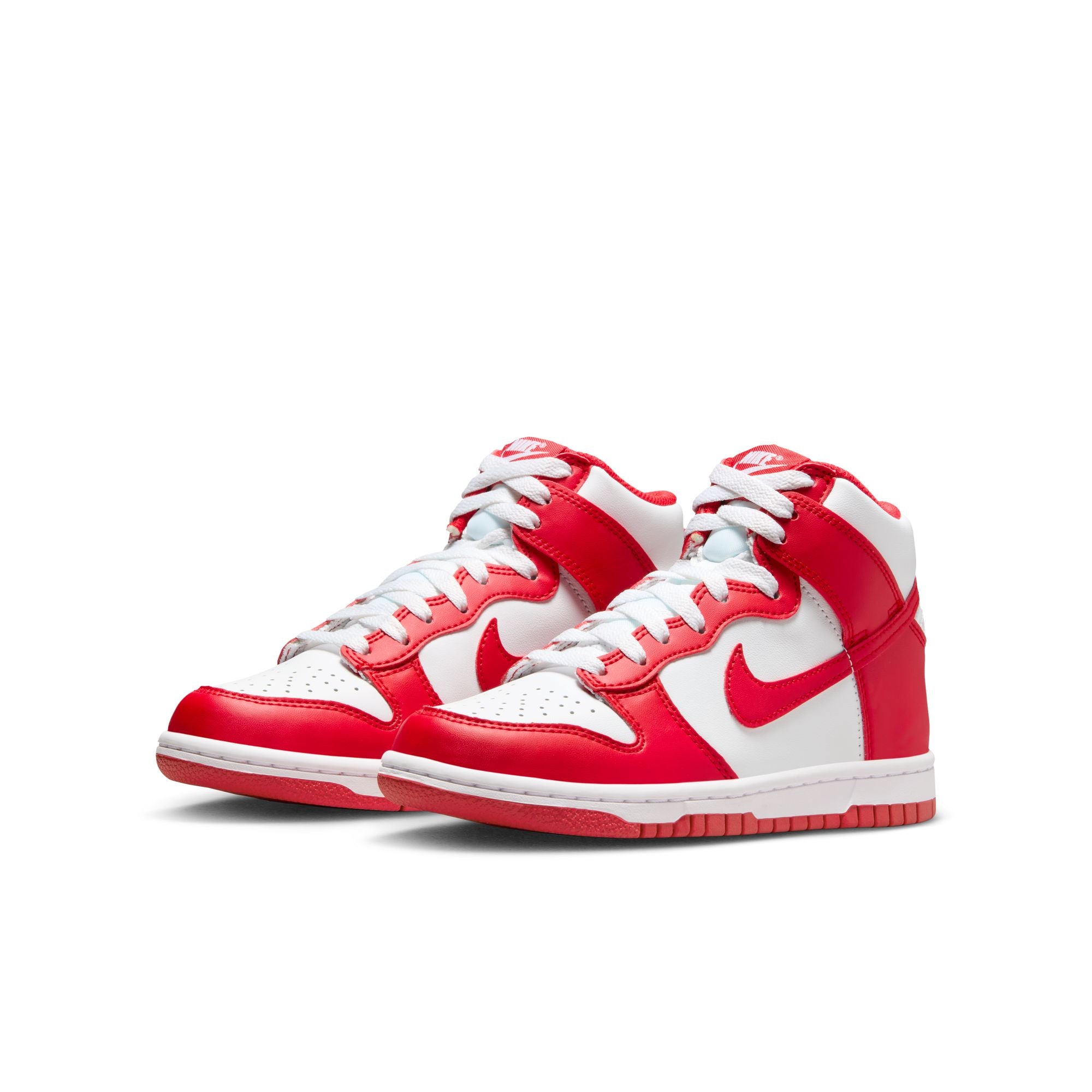 KIDS NIKE DUNK HIGH GS (WHITE/UNIVERSITY RED)