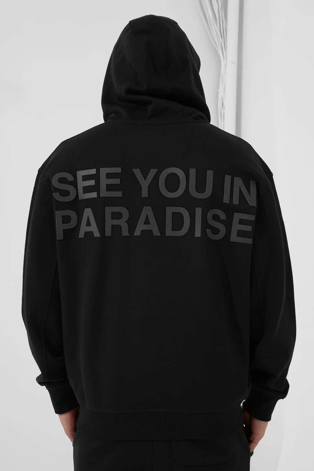 MENS JORDAN CRAIG SYIP TONAL ZIP HOODIE (BLACK)