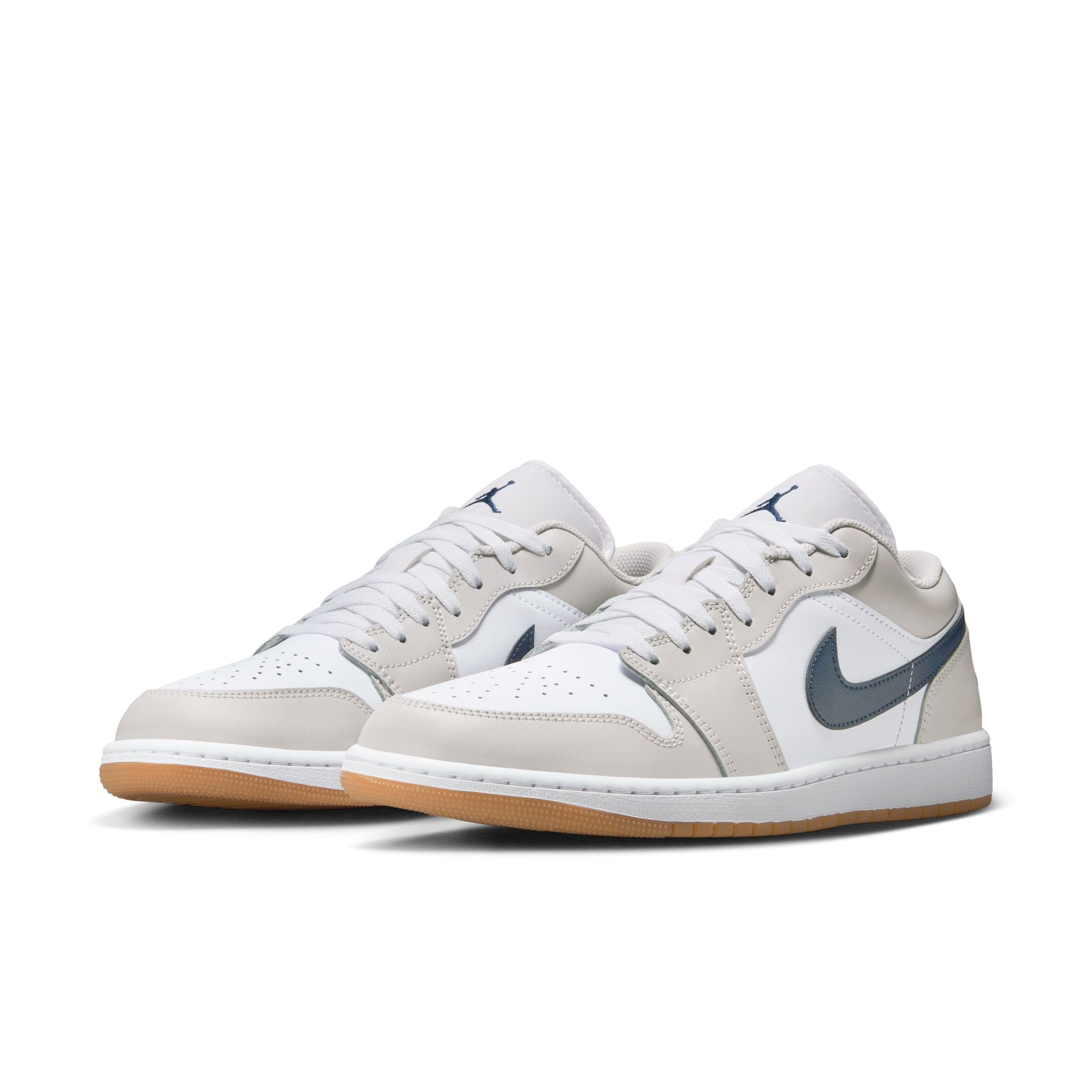 MENS AIR JORDAN 1 LOW (WHITE/MIDNIGHT NAVY/NEUTRAL GREY)